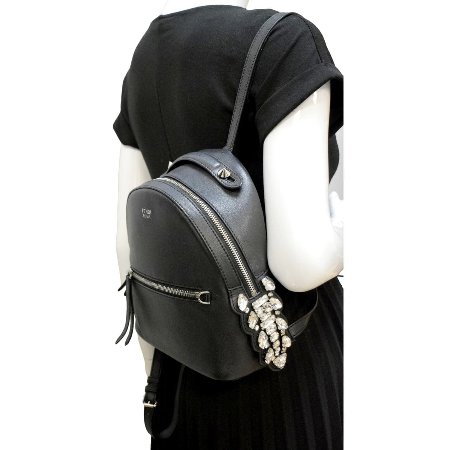 Fendi By The Way Backpack Leather Black Mini