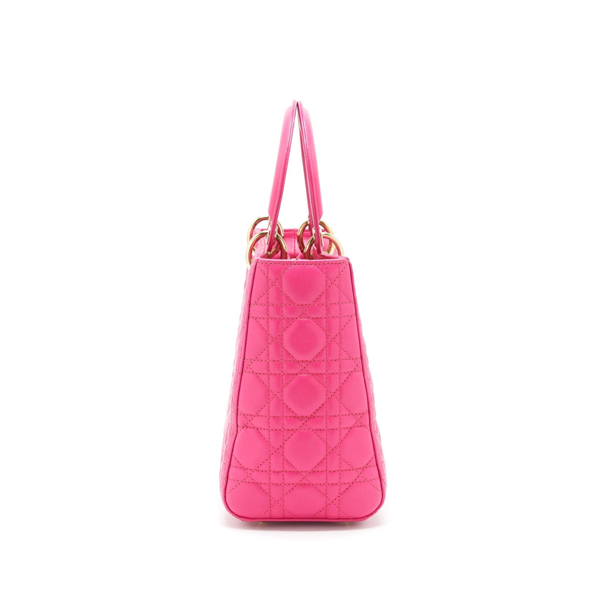 Dior Lady Purse Handbag Pink Medium Travel Bag