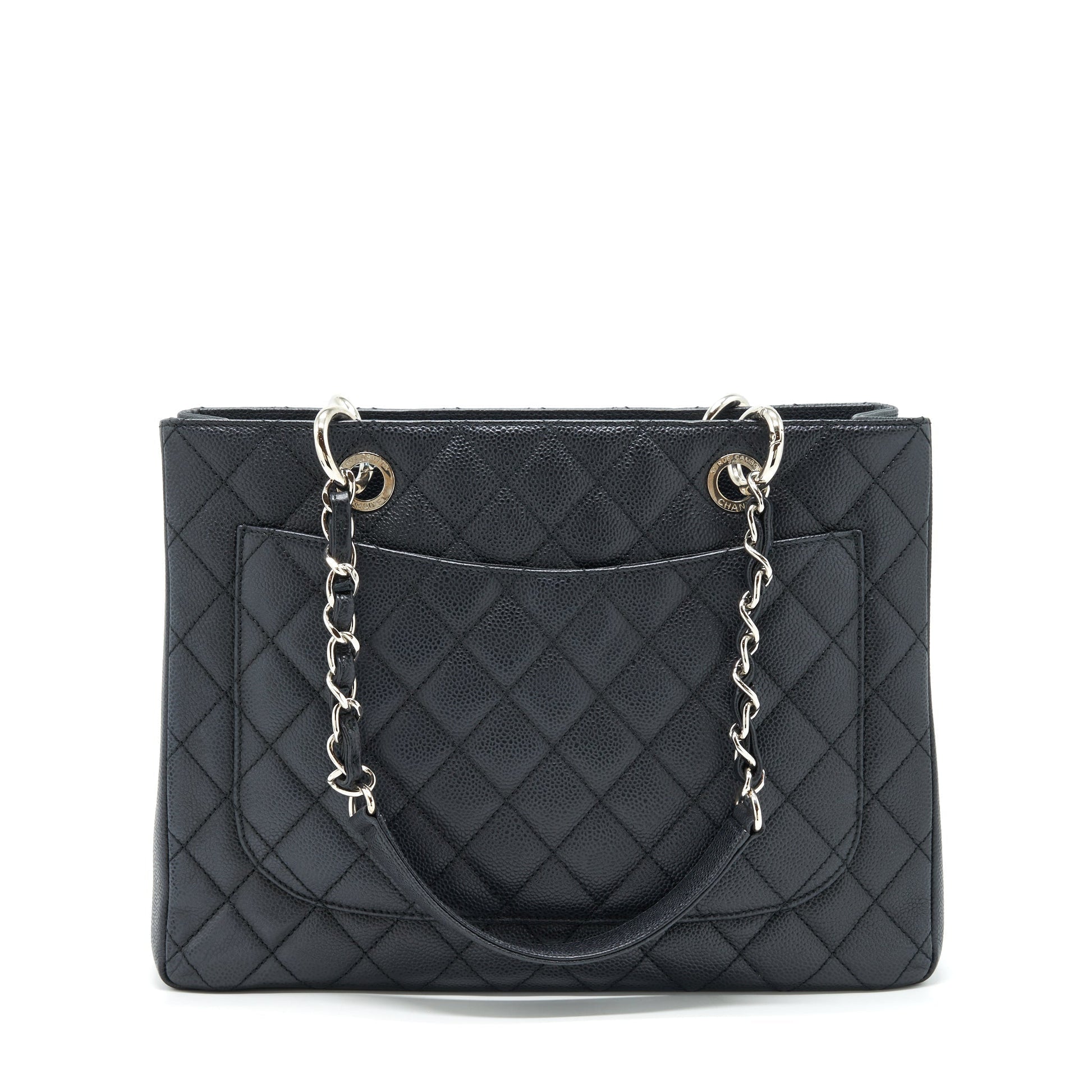Chanel Grand Shopping GST Caviar SHW Black Tote Bag