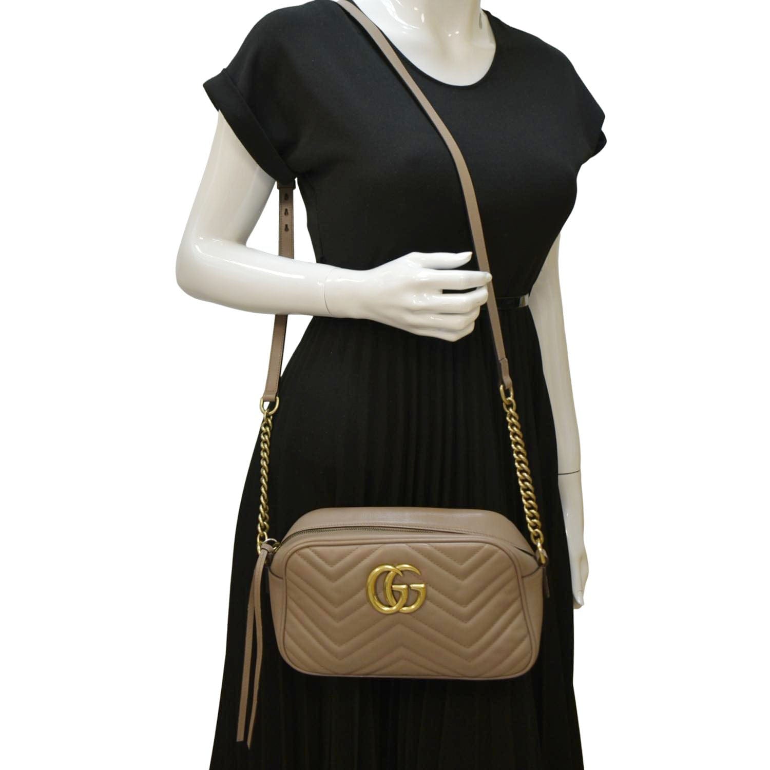 Gucci Marmont Crossbody Bag Dusty Leather Matelasse Small 447633