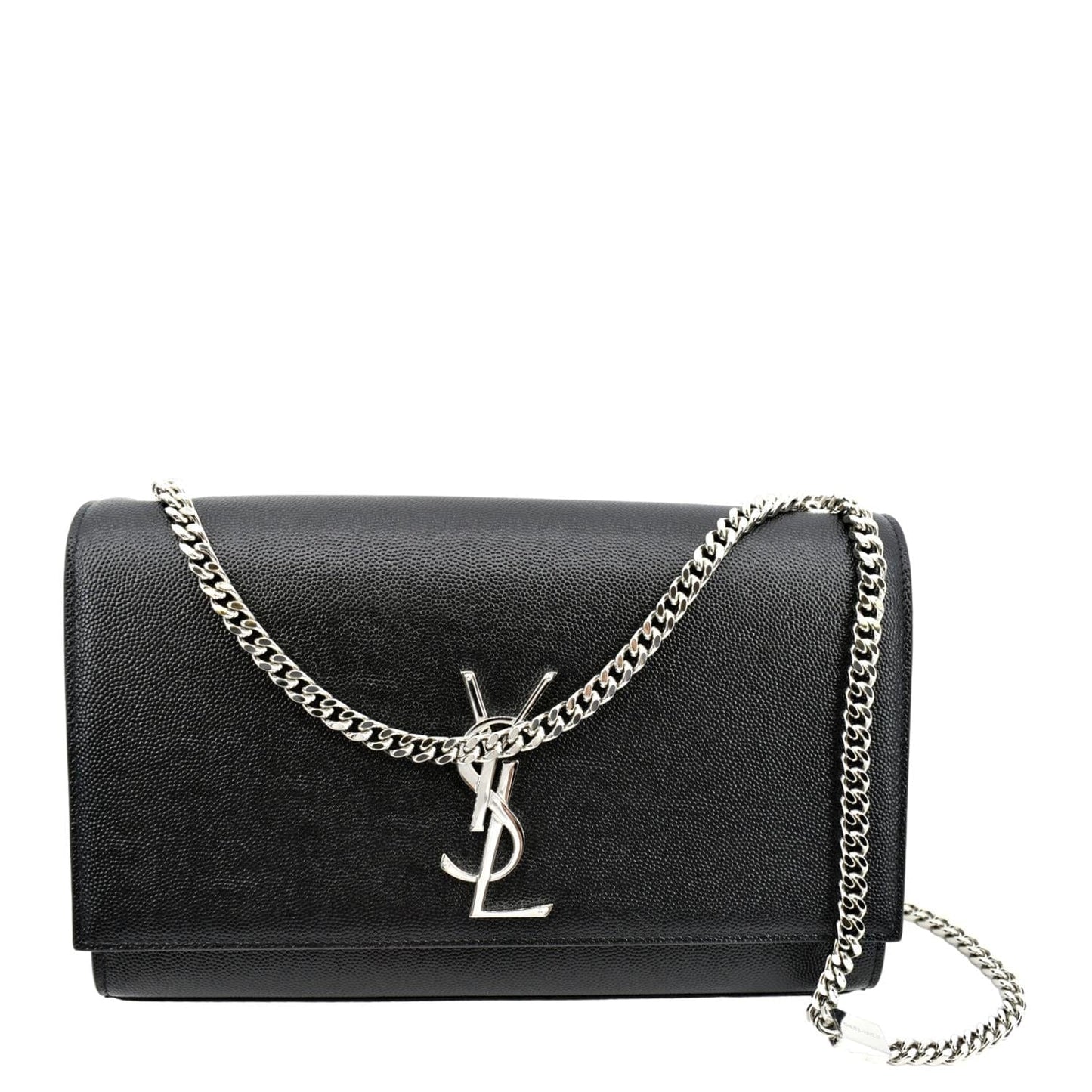 YSL Saint Laurent Saint Kate Grain De Poudre Crossbody Bag Leather Black