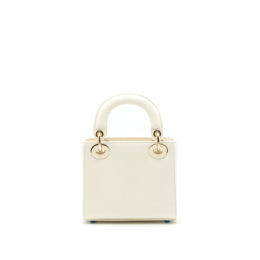 Dior Lizard Lady Handbag White Mini Travel Bag