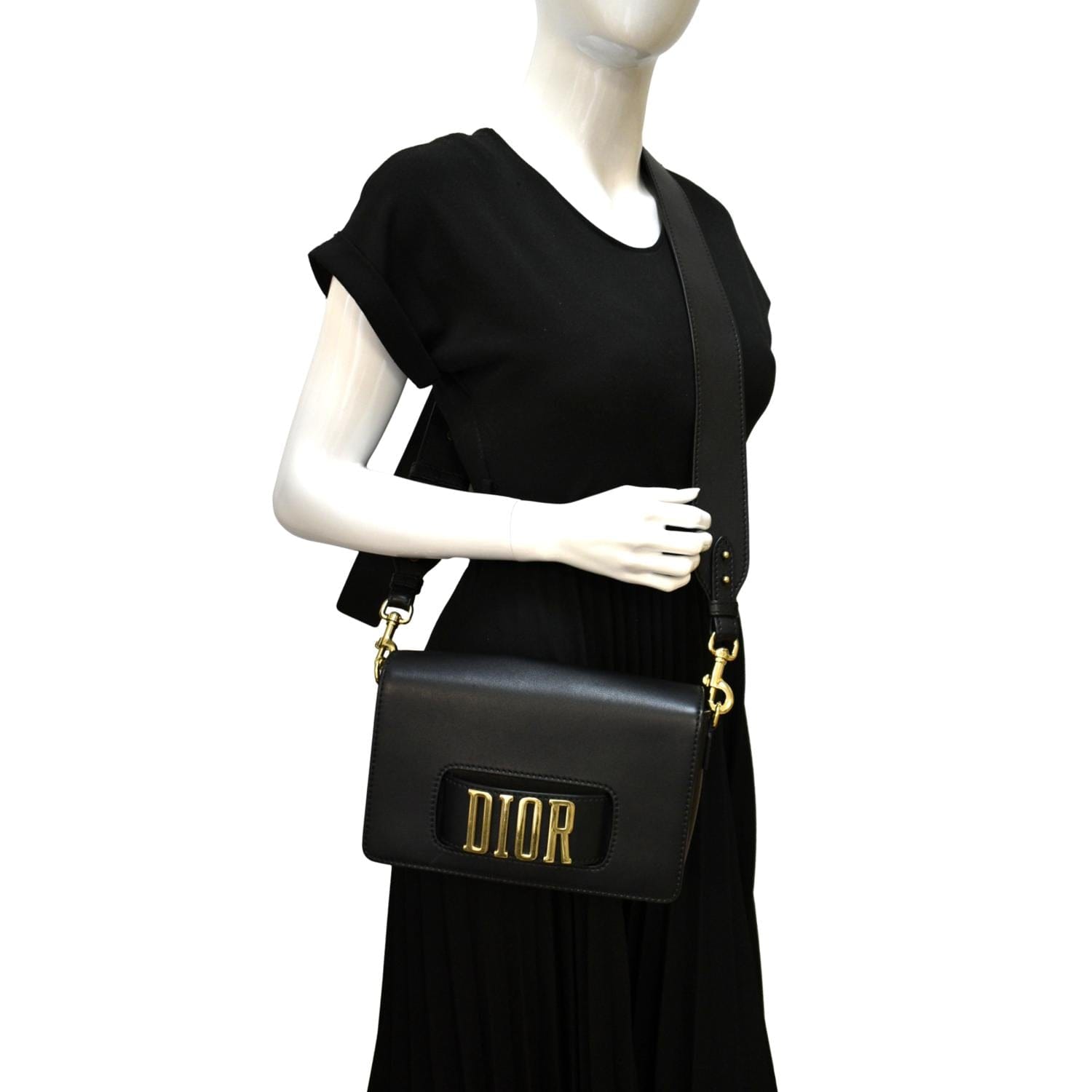 Dior Dio(R)Evolution Calfskin Crossbody Bag Black Flap