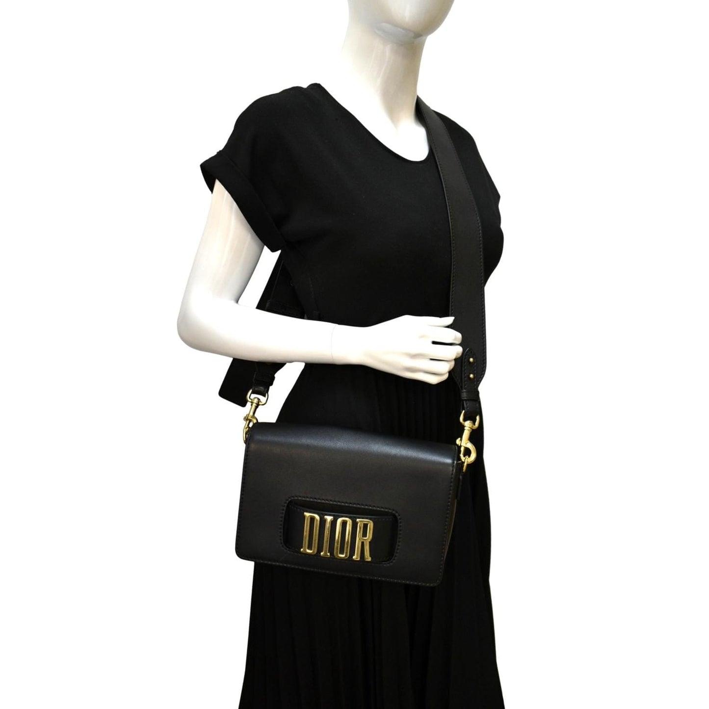 Dior Dio Evolution Calfskin Crossbody Bag Black Flap