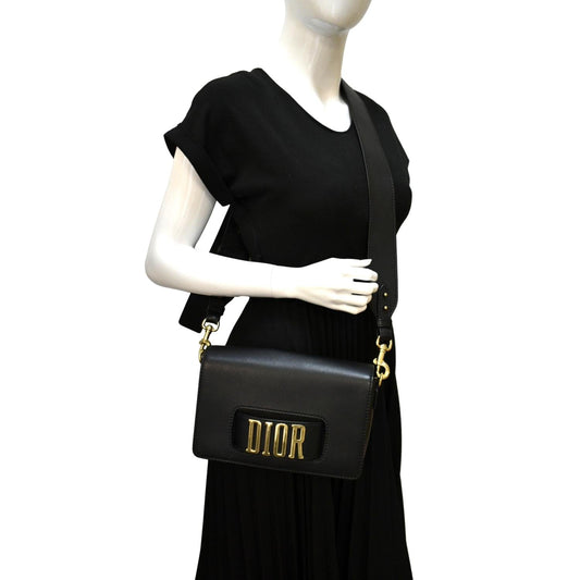 Dior Dio Evolution Calfskin Crossbody Bag Black Flap