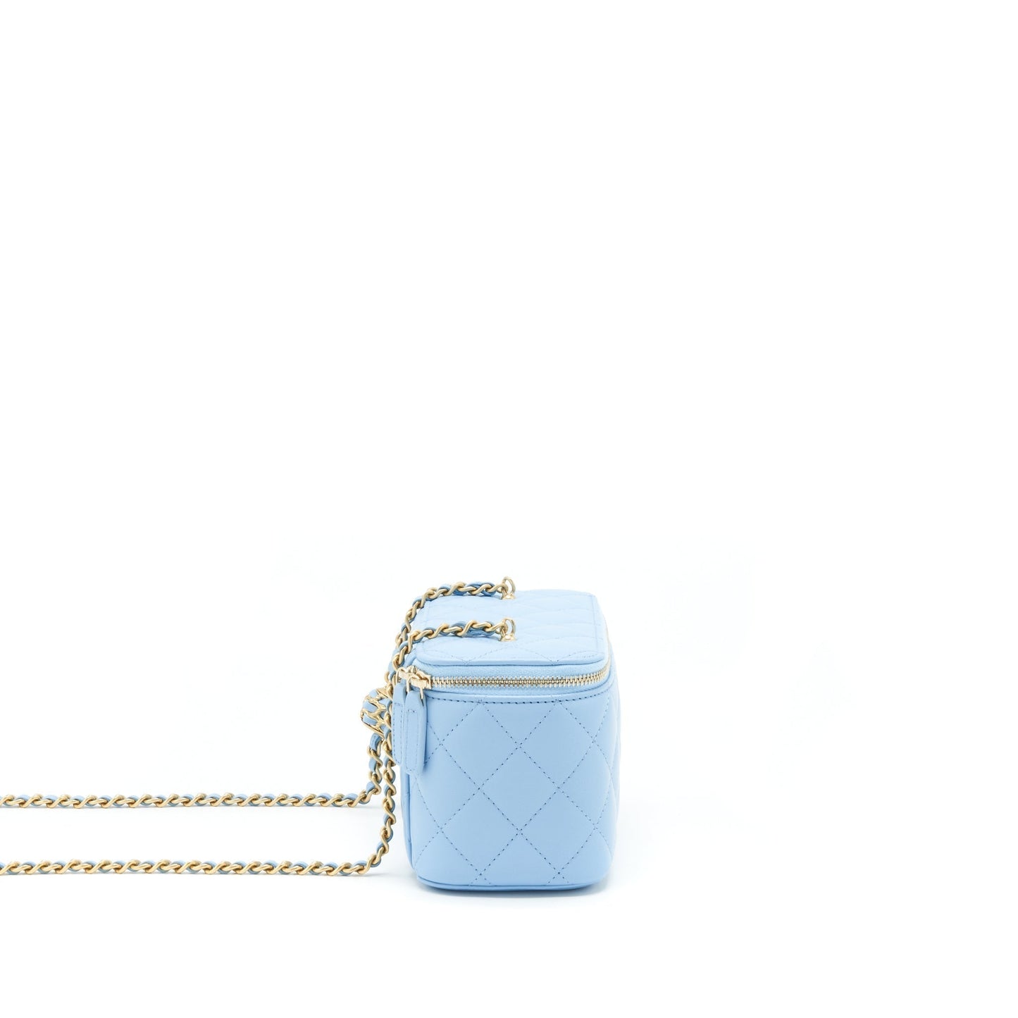 Chanel 22S Pearl Crush Long Vanity Lambskin Blue Handbag