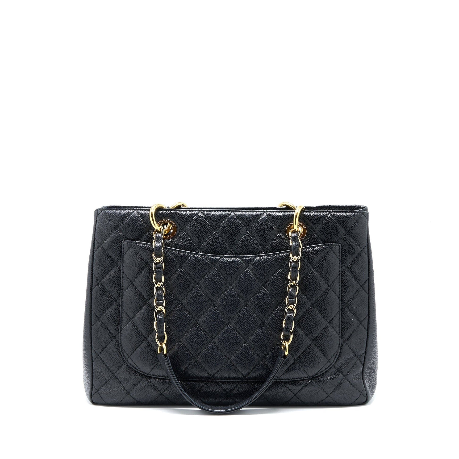 Chanel Grand Shopping Caviar GHW Black Tote Bag Ghw 5