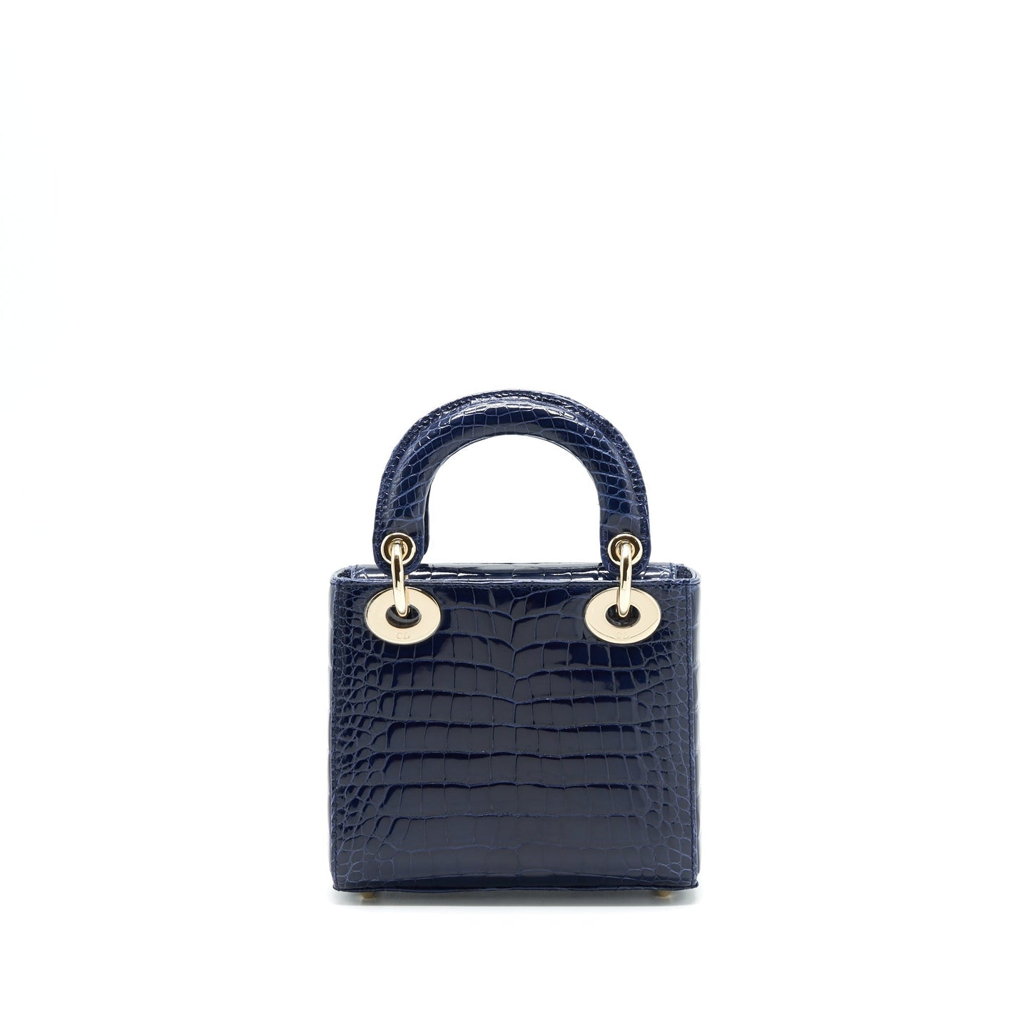 Dior Christian Lady Alligator Oil Handbag Blue Mini Travel Bag