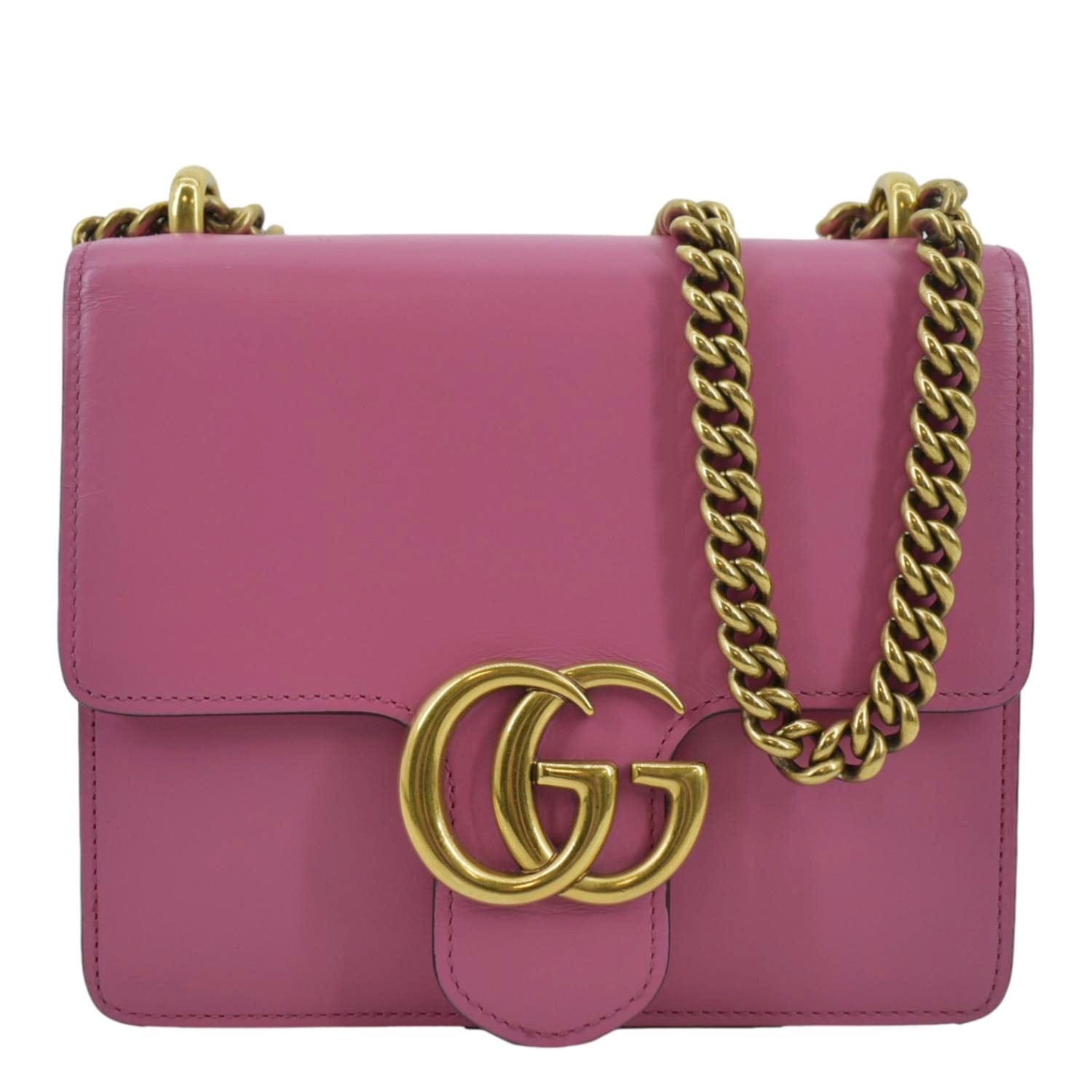 Gucci Interlocking Shoulder Bag Leather Pink