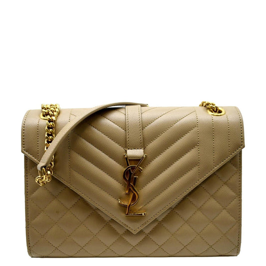 YSL Saint Laurent Saint Envelope Flap Shoulder Bag Leather Matelasse Envelope Flap