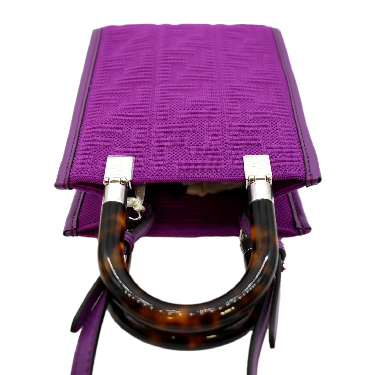 Fendi Sunshine Plexiglass Ceylon Shopper Tote Vitello Purple Mini Crossbody Bag
