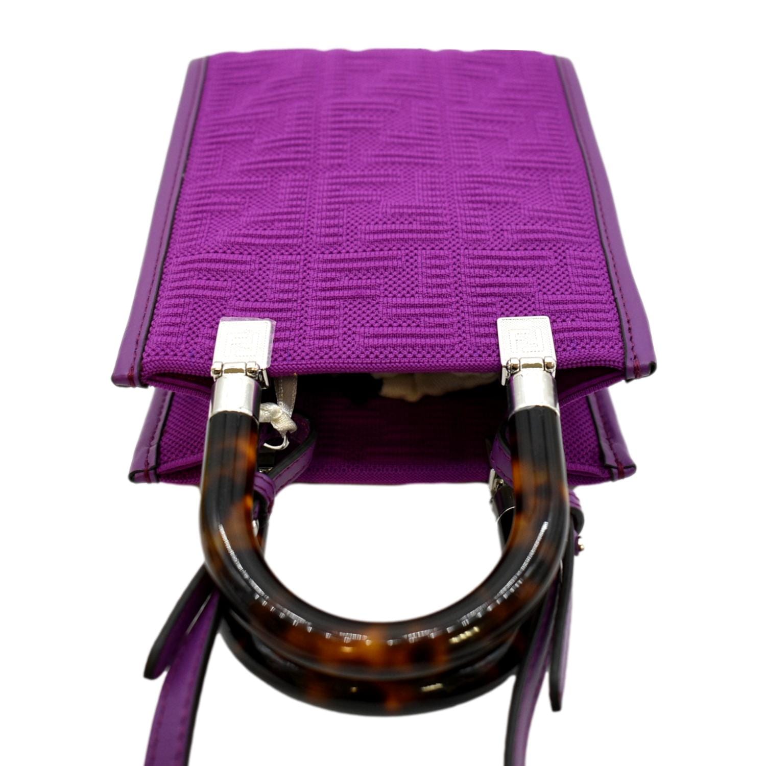 Fendi Sunshine Plexiglass Ceylon Shopper Tote Vitello Purple Mini Crossbody Bag
