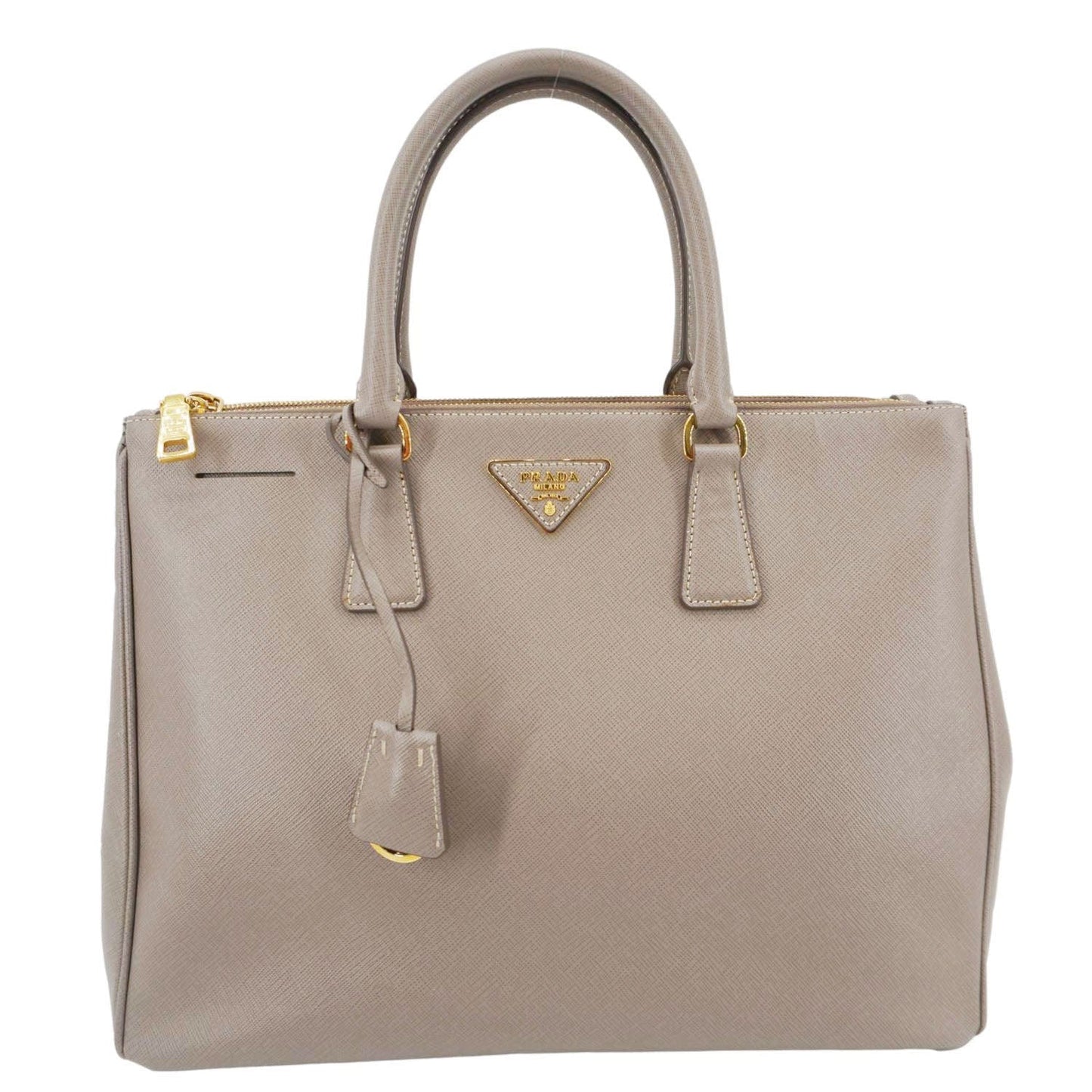 Double Zip Lux Saffiano Tote Argilla Handbag Leather Medium Tote Bag