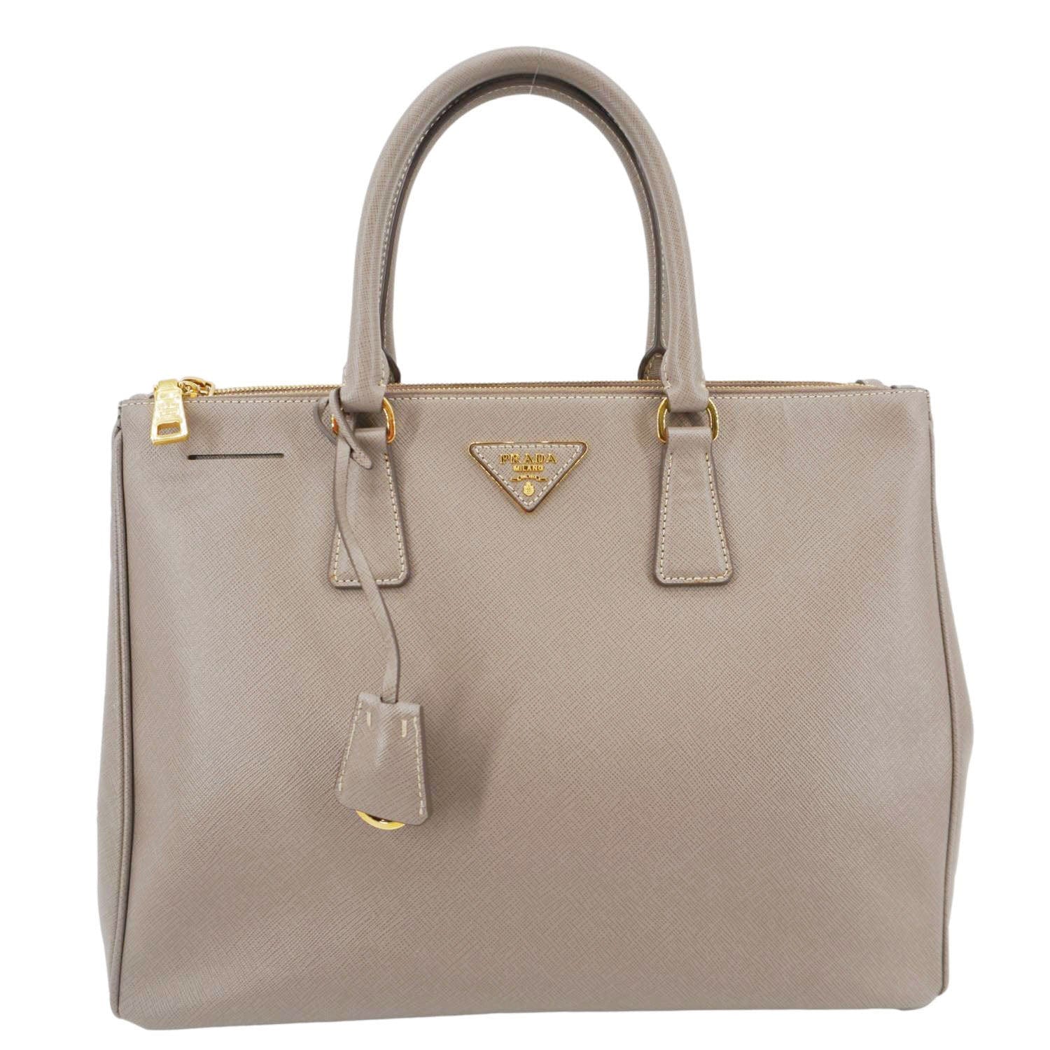 Double Zip Lux Saffiano Tote Argilla Handbag Leather Medium Tote Bag