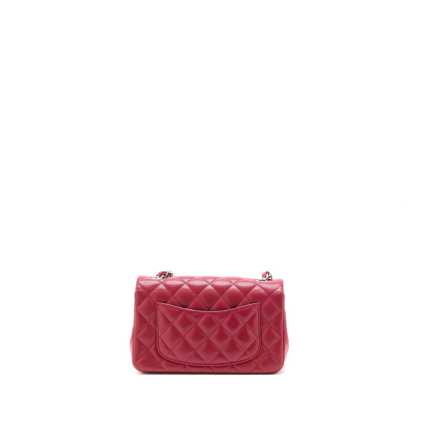 Chanel 18B Classic Rectangular Flap Caviar Dark Pink Shoulder Bag