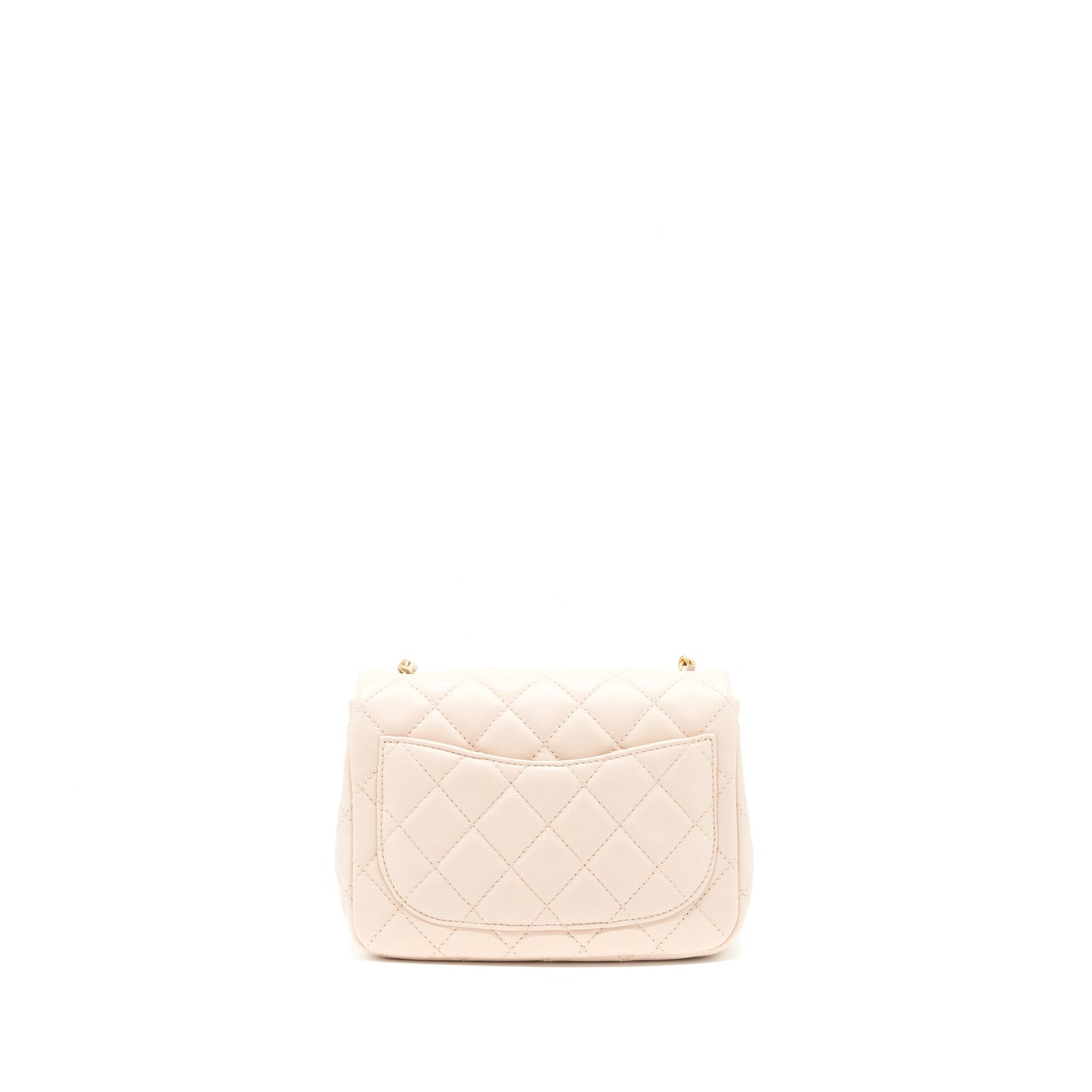 Chanel 22C Pearl Crush Square Flap Lambskin Pink Shoulder Bag