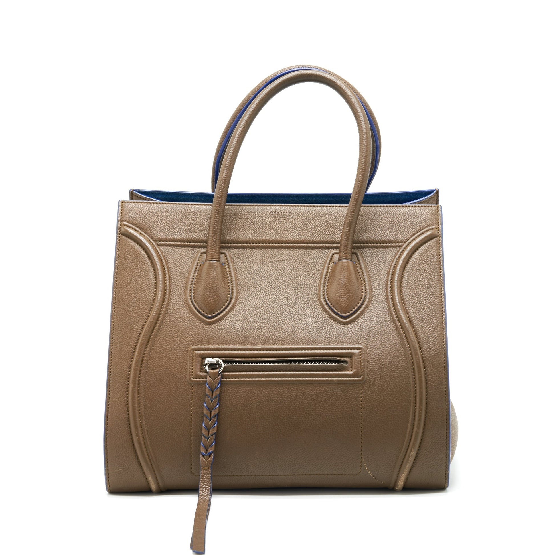 Celine Phantom Tote Purse Dark Handbag Brown Blue Tote Bag