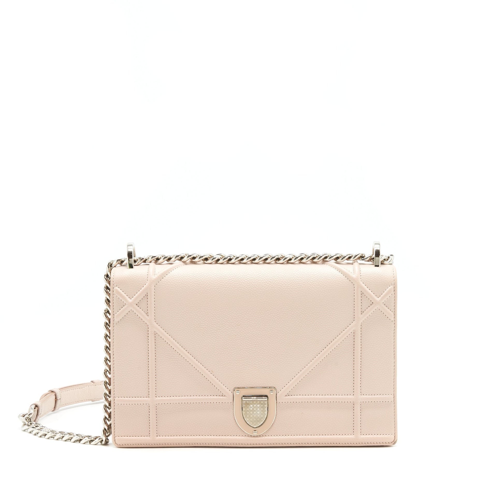 Dior ama Purse Grained Calfskin Handbag Beige Medium Travel Bag