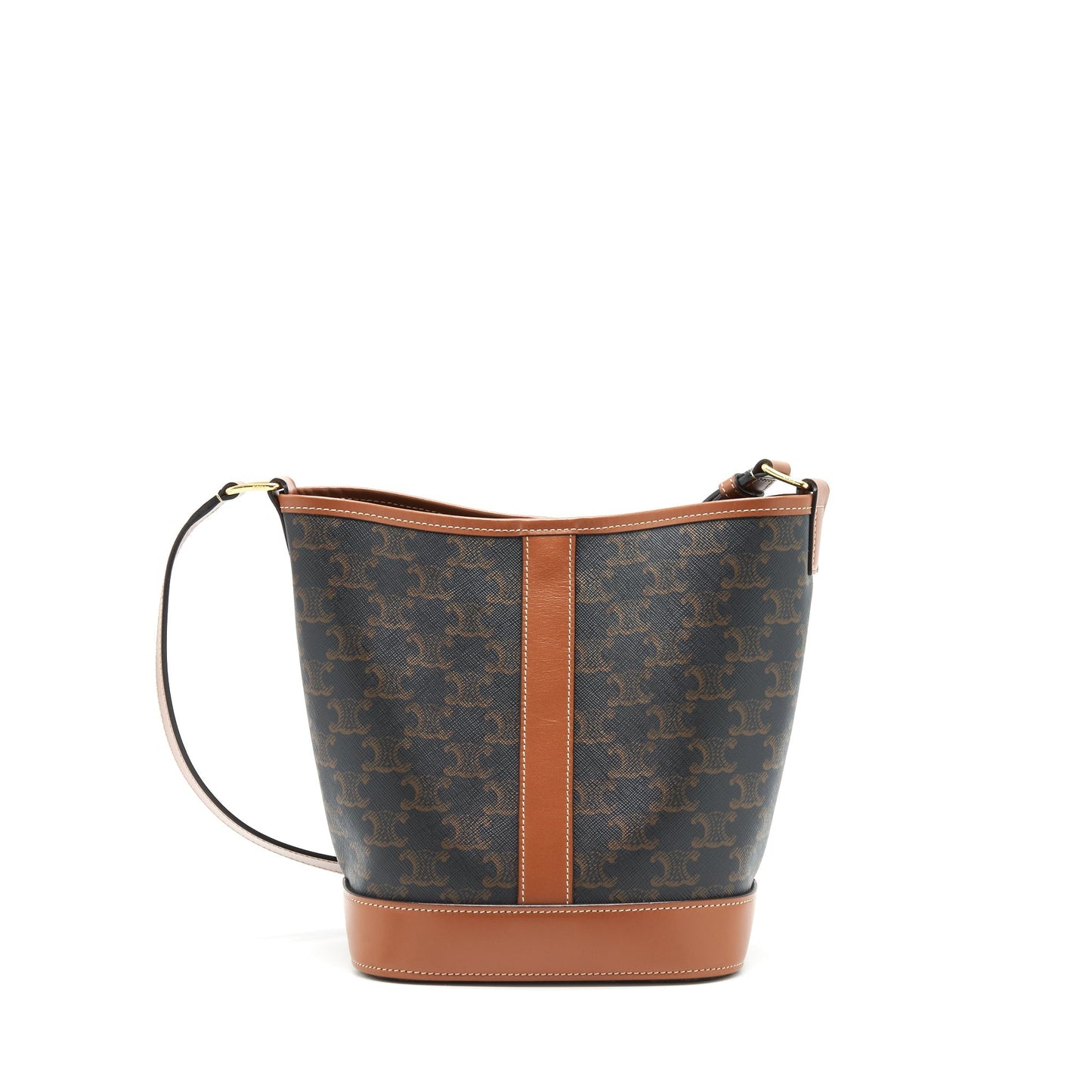 Celine Triomphe Handbag Gold Small Bucket Bag