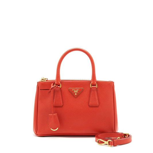 Prada Top Handle Crossbody Tote Purse Saffiano Handbag Red Crossbody Bag