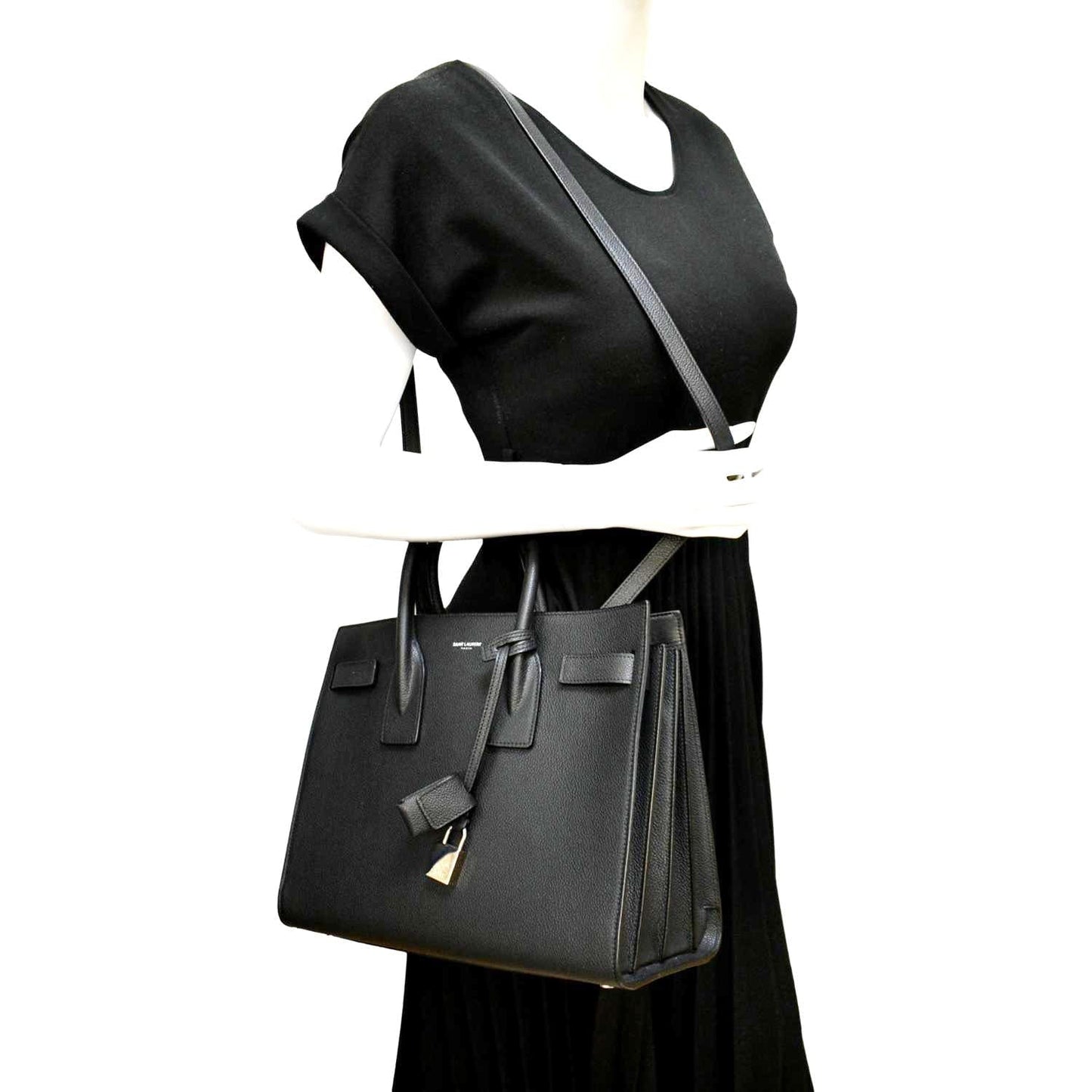 YSL Saint Laurent Yves Sac De Jour Satchel Shoulder Bag Leather Black Satchel Bag De Jour 4