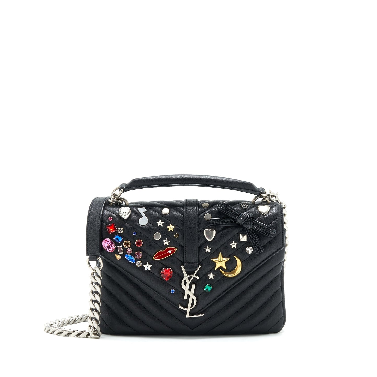 YSL Saint Laurent Saint Laurent College Purse Limited Edition Ruthenium Black Travel Bag