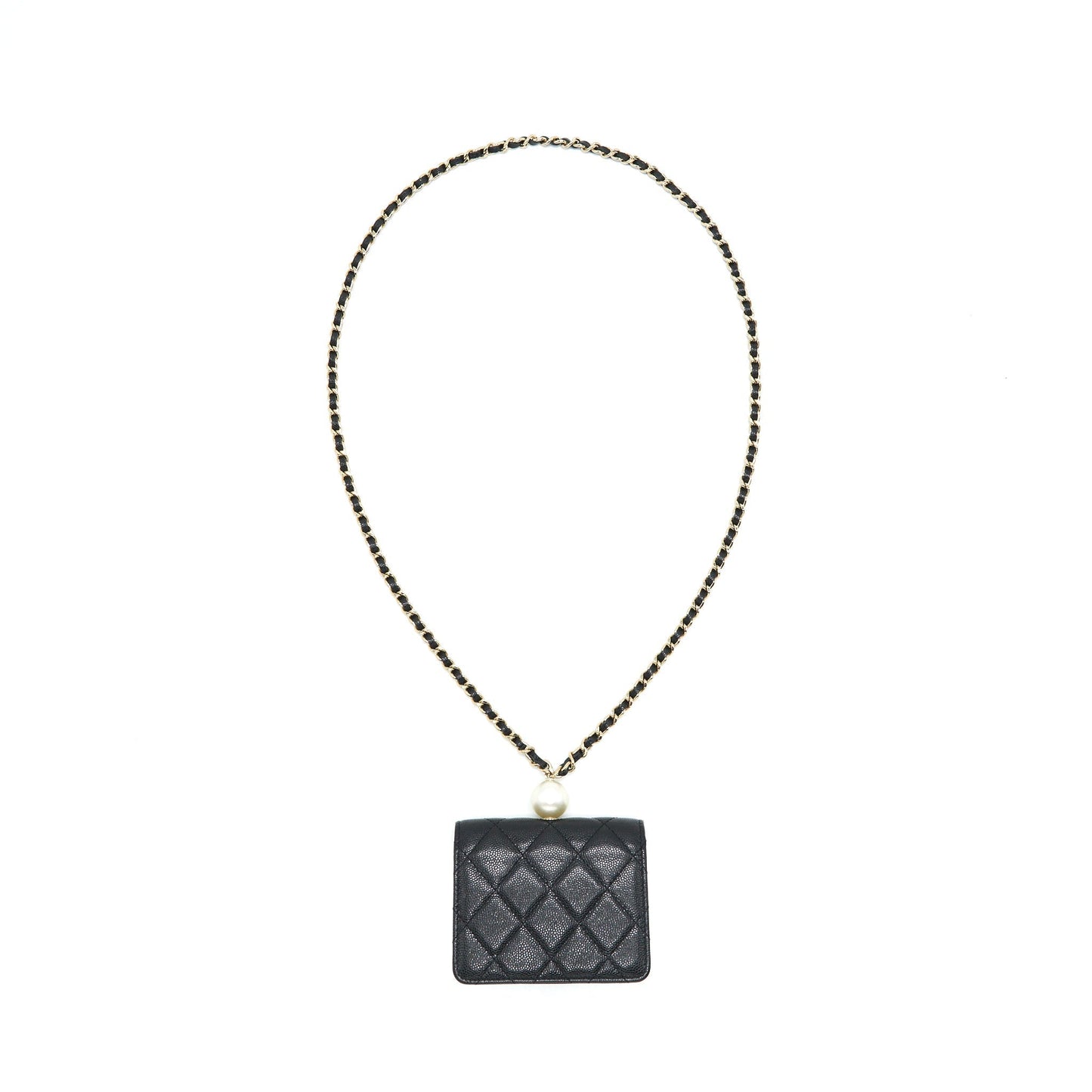 Chanel Flap Coin Purse Caviar LGHW Black Wallet Case