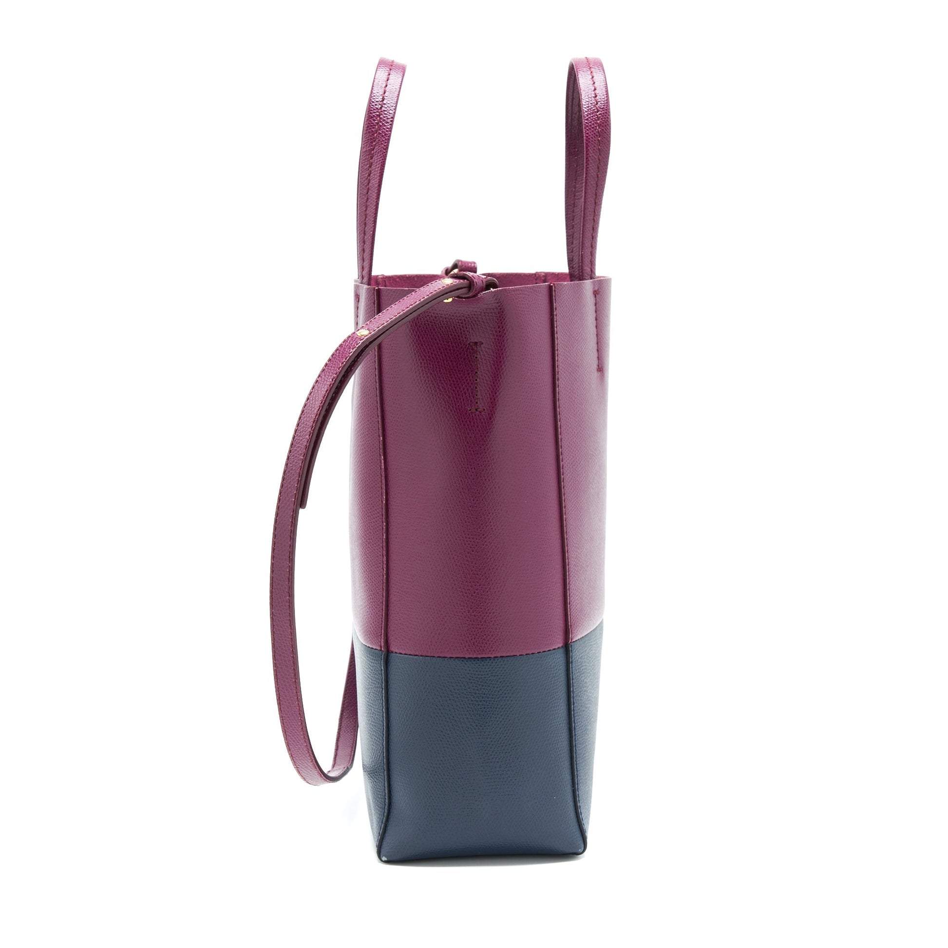 Celine Vertical Cabas Purse Plum Steel Handbag Blue Small Travel Bag