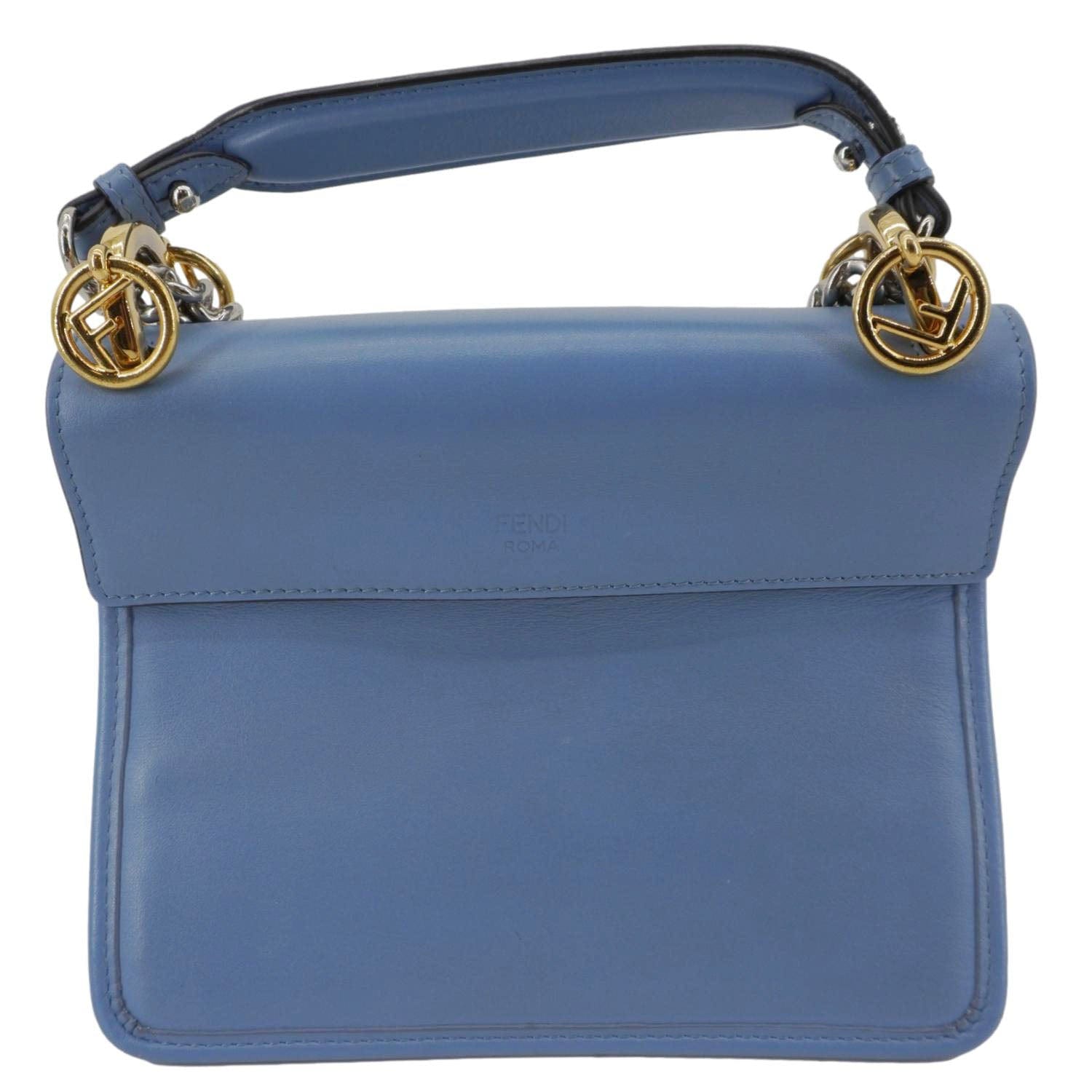 Fendi Kan Crossbody Bag Leather Blue Small