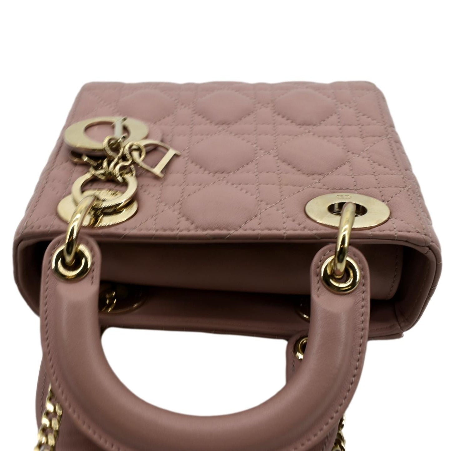 Dior Lady Cannage Shoulder Bag Blush Leather Lambskin Mini