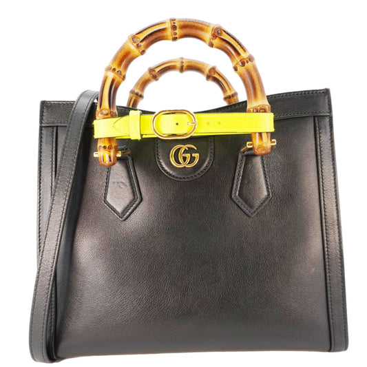 Gucci Bamboo Diana Tote Bag Leather Black