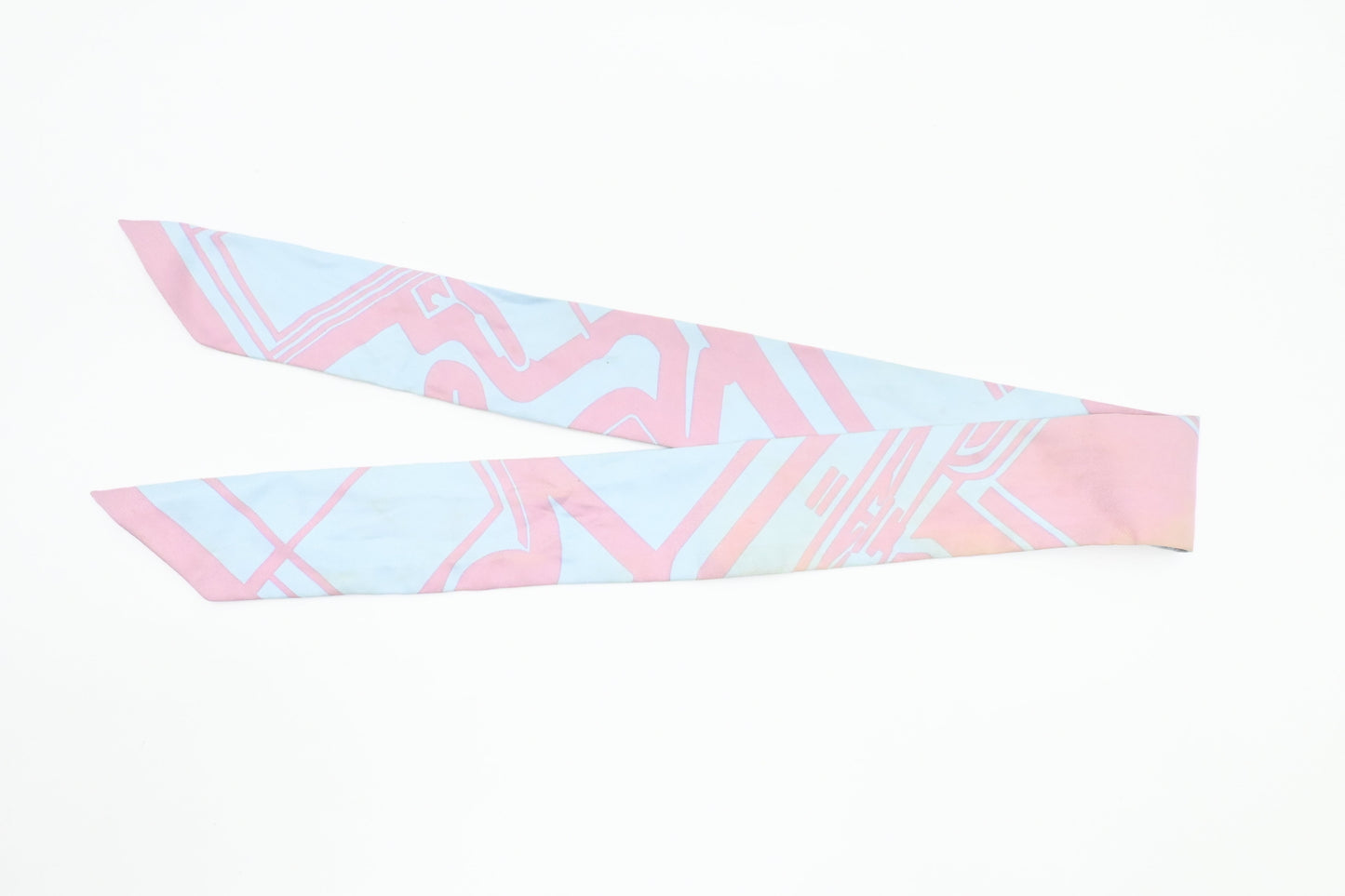 Hermes 'Les Coupes Tattoo' Twilly In Pale And Blue Pink Travel Bag