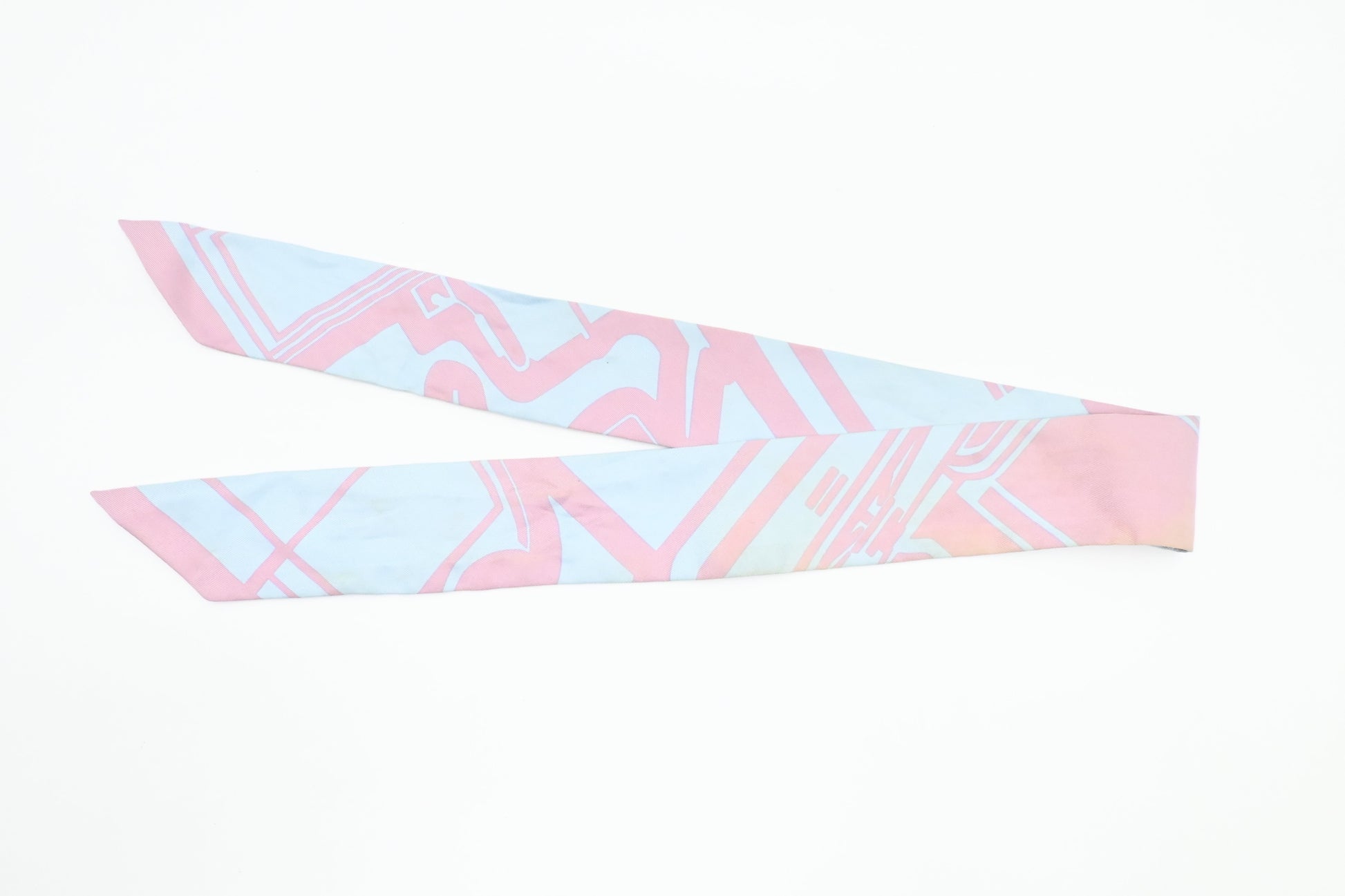 Hermes 'Les Coupes Tattoo' Twilly In Pale And Blue Pink Travel Bag