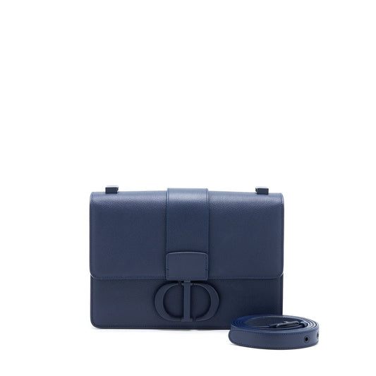 Dior Montaigne Calfskin Navy With Hardware Handbag Black Travel Bag