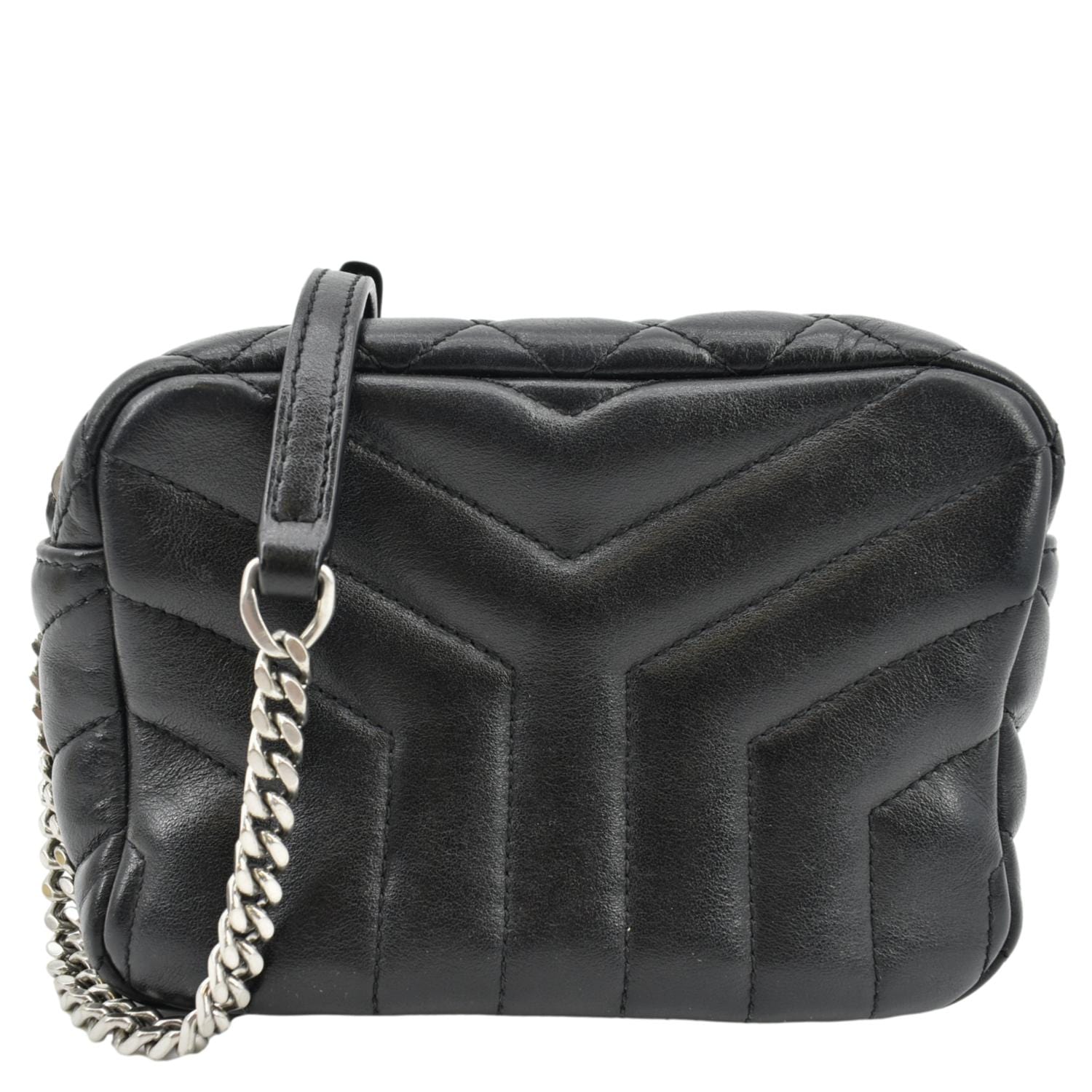 YSL Saint Laurent Saint Mini Calfskin Camera Bag Leather Quilted Crossbody Bag
