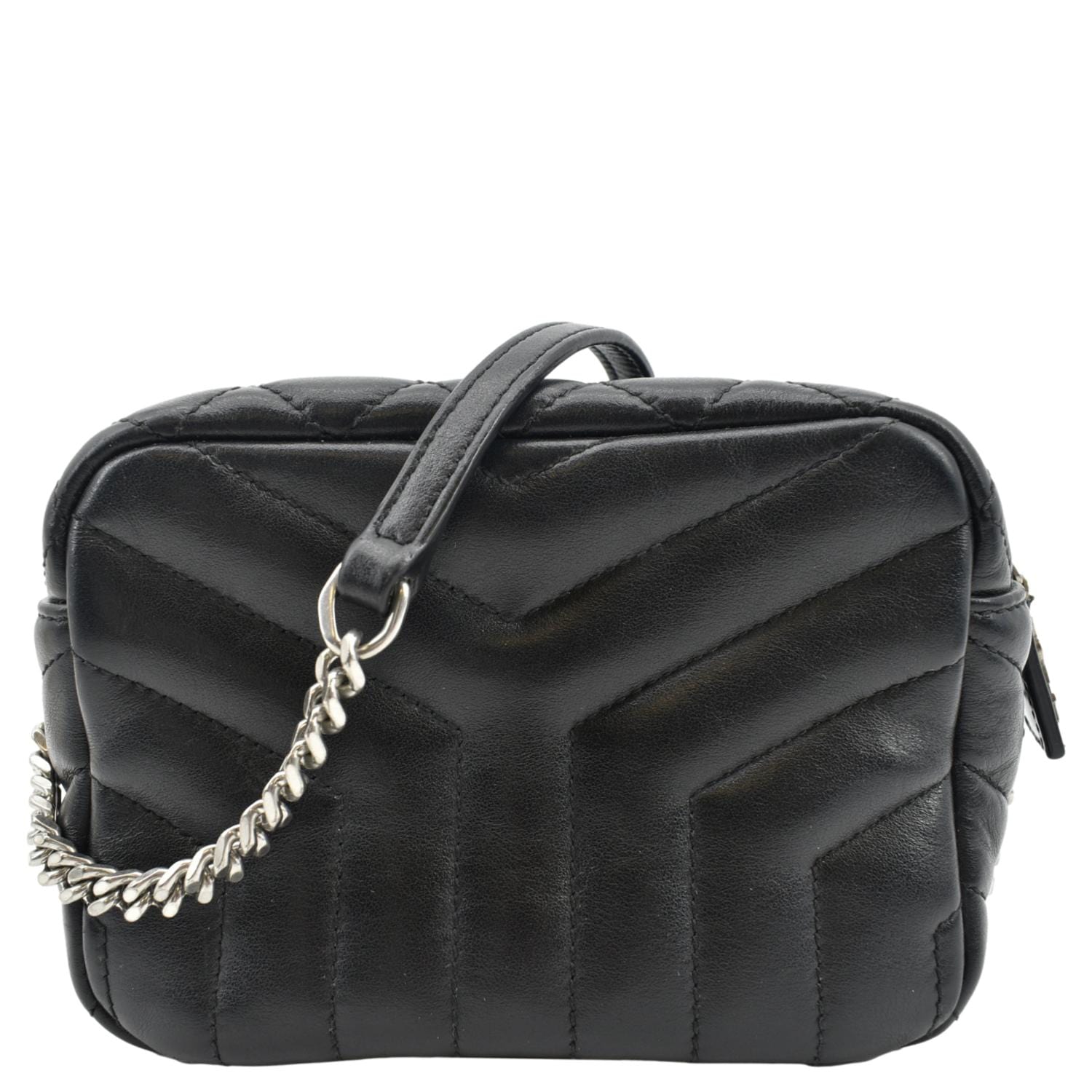 YSL Saint Laurent Yves Calfskin Camera Bag Leather Quilted Black Shoulder Bag