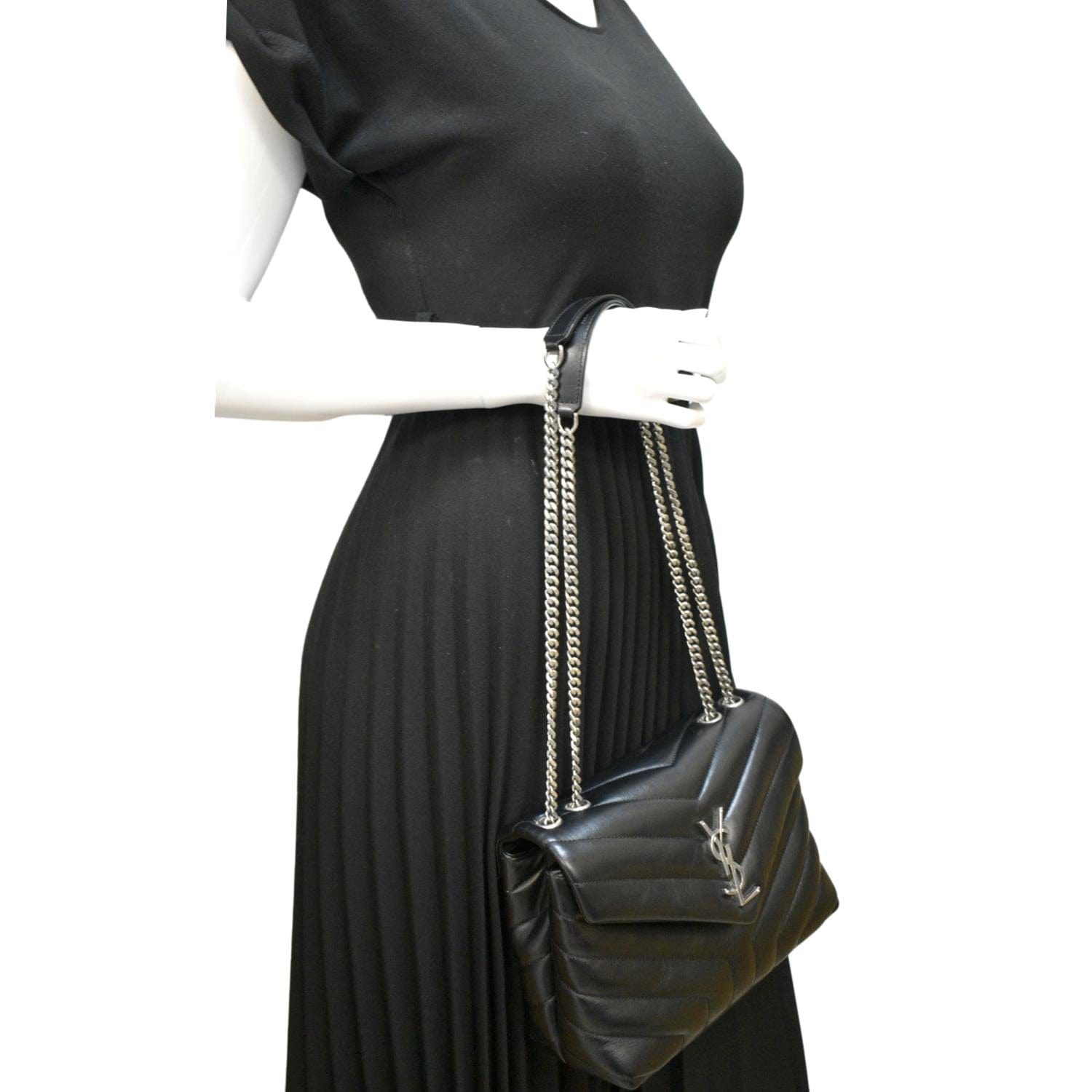 YSL Saint Laurent Saint Loulou Small Chain Shoulder Bag Leather Matelasse