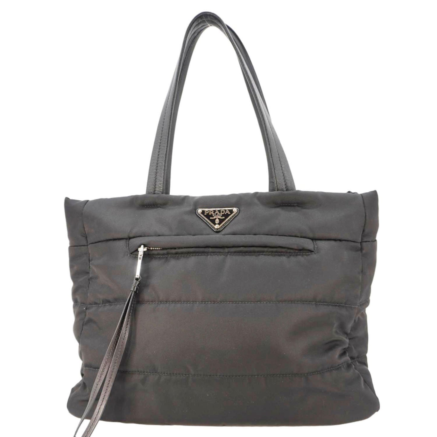 Tessuto Bomber Shopping Tote Bag Nylon Black