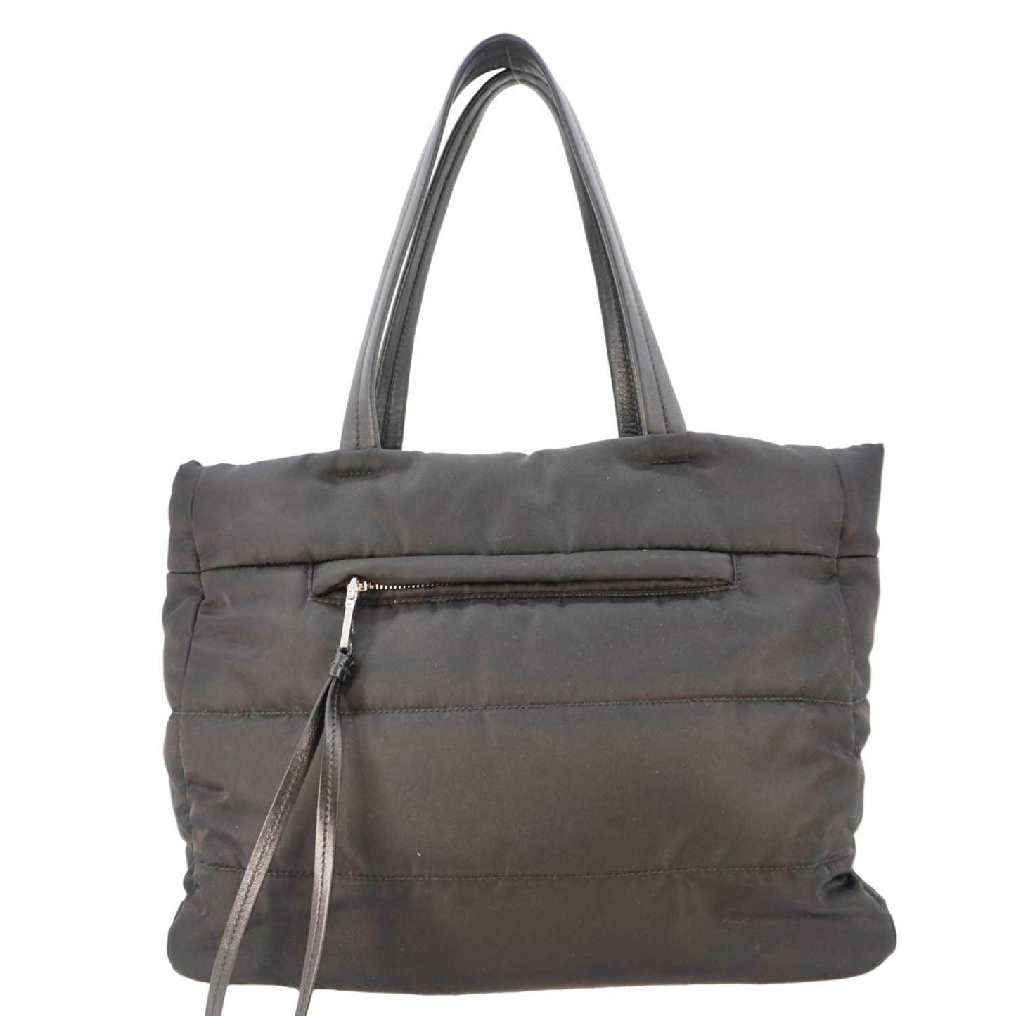 Tessuto Bomber Shopping Tote Bag Nylon Black