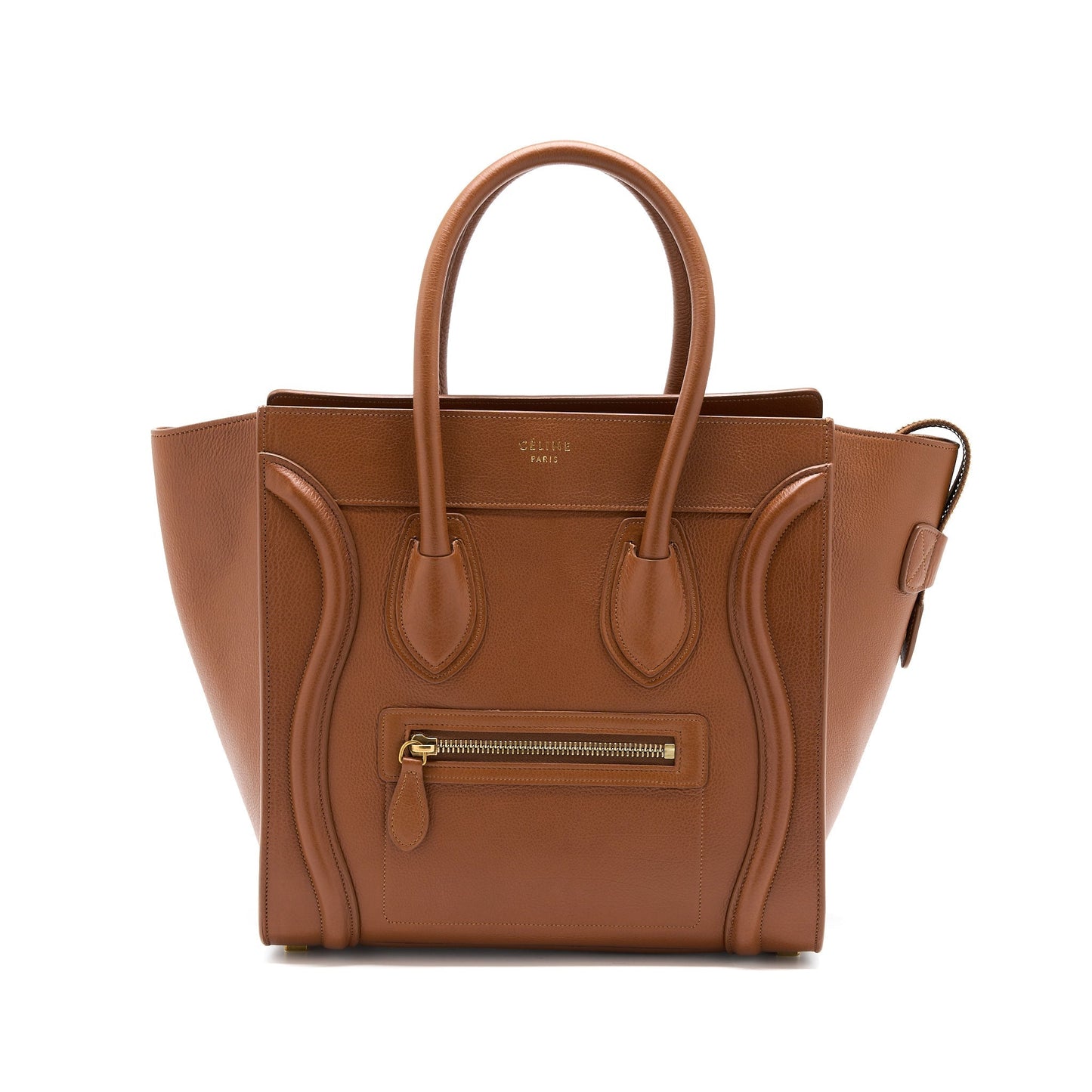 Celine Micro Luggage Purse Calfskin Handbag Brown Travel Bag