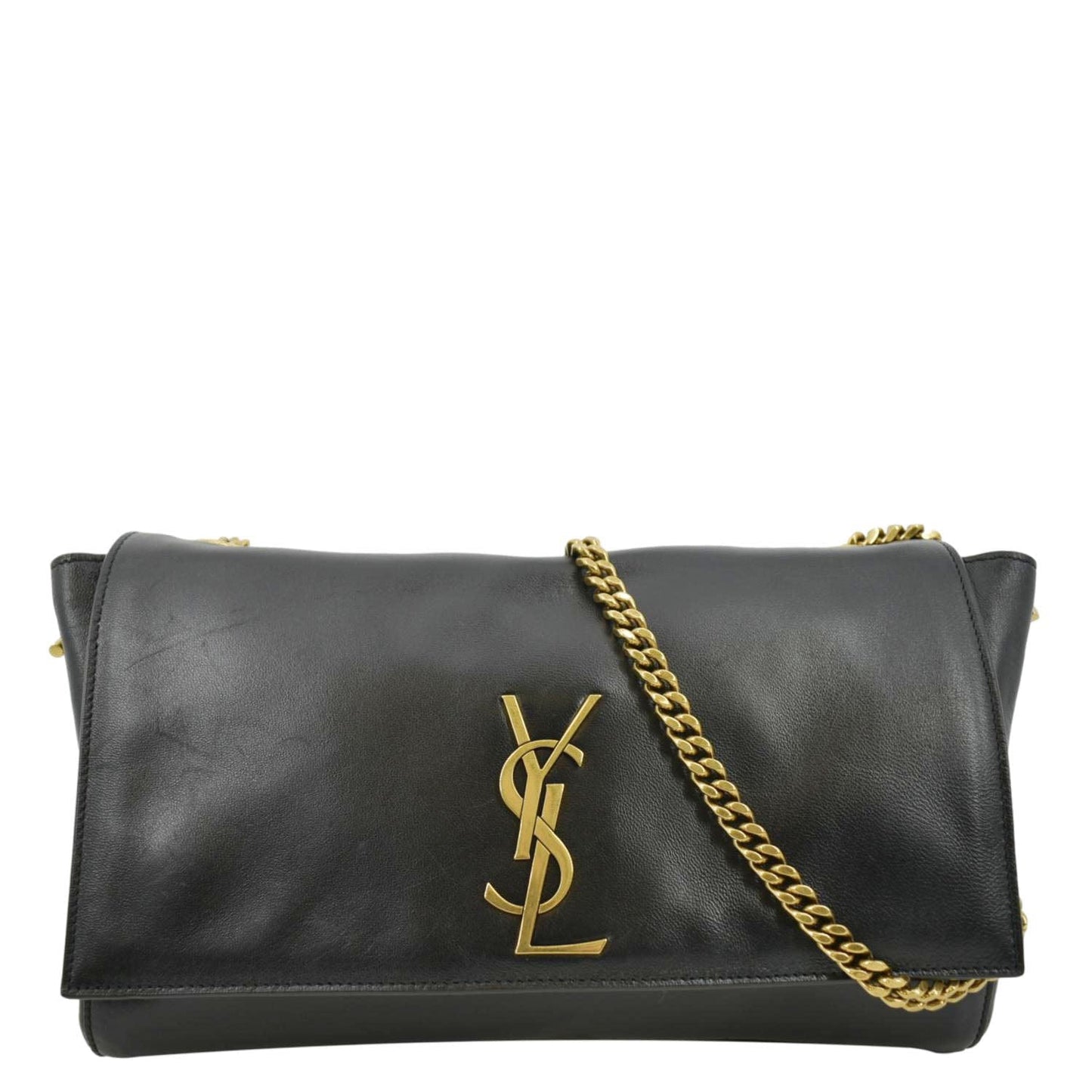 YSL Saint Laurent Yves Kate Reversible Crossbody Bag Leather Black Medium
