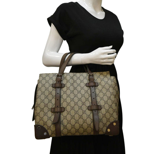 Gucci Supreme Tote Bag Canvas Beige