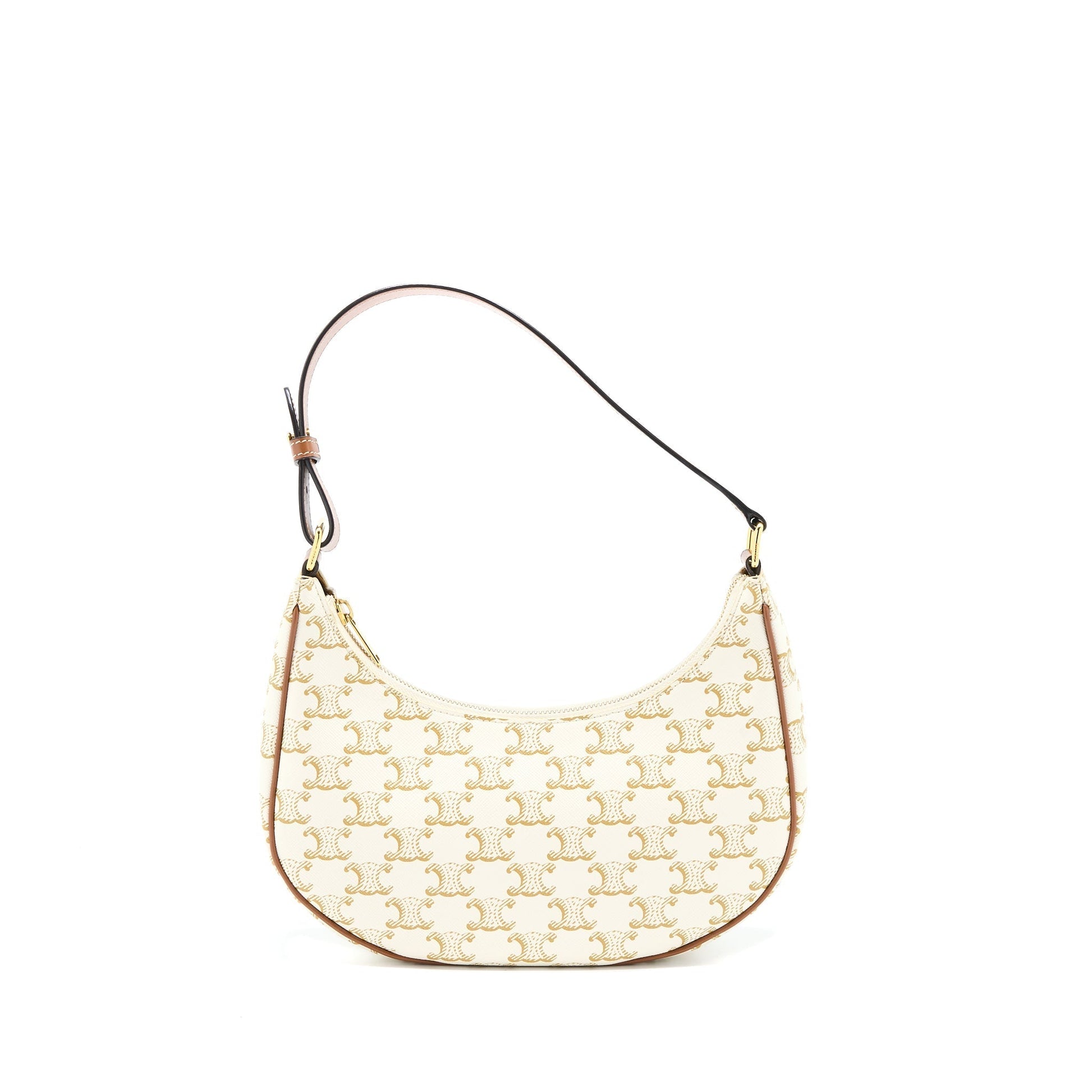 Celine Ava Purse In Triomphe And Calfskin Handbag Canvas White Travel Bag