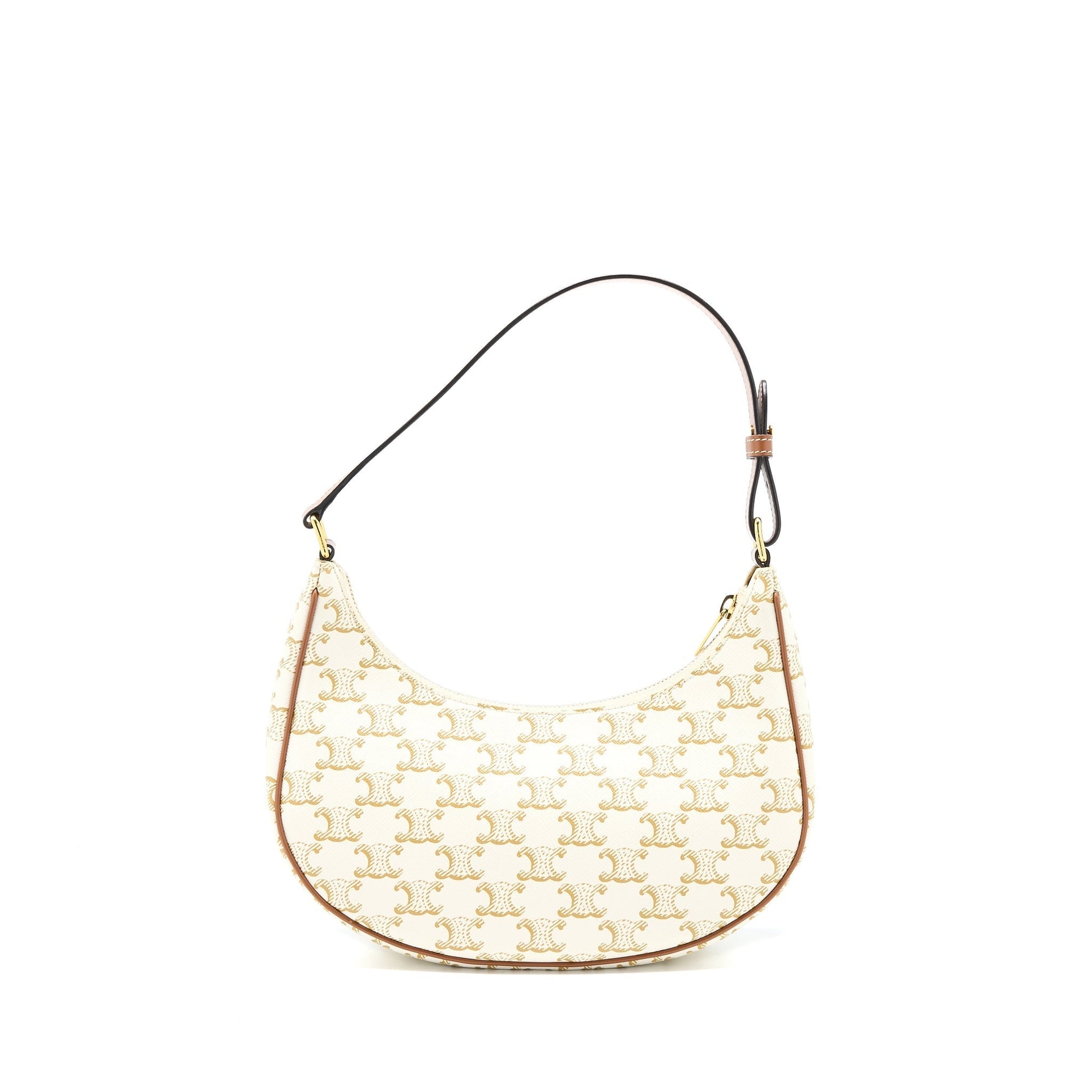Celine Ava Purse In Triomphe And Calfskin Handbag Canvas White Travel Bag