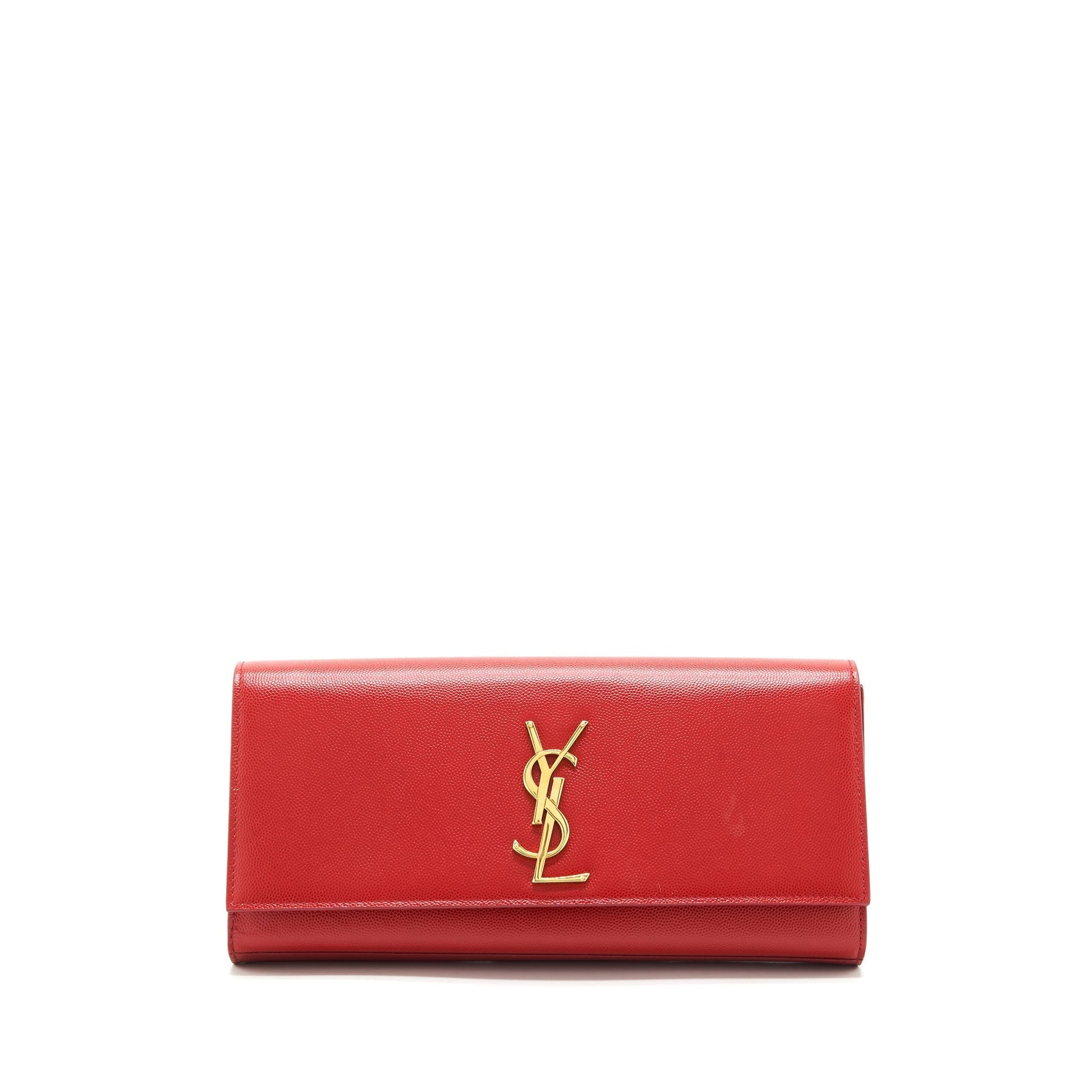 YSL Saint Laurent Clutch Caviar Red Clutch Bag