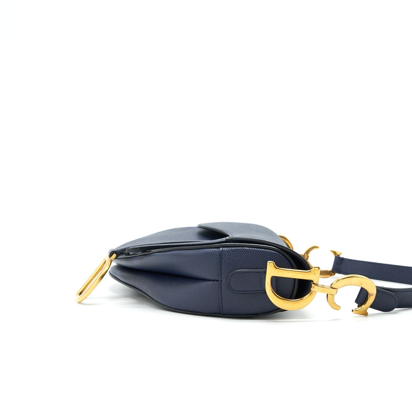 Dior Christian Saddle Purse Indigo Handbag Blue Medium Travel Bag