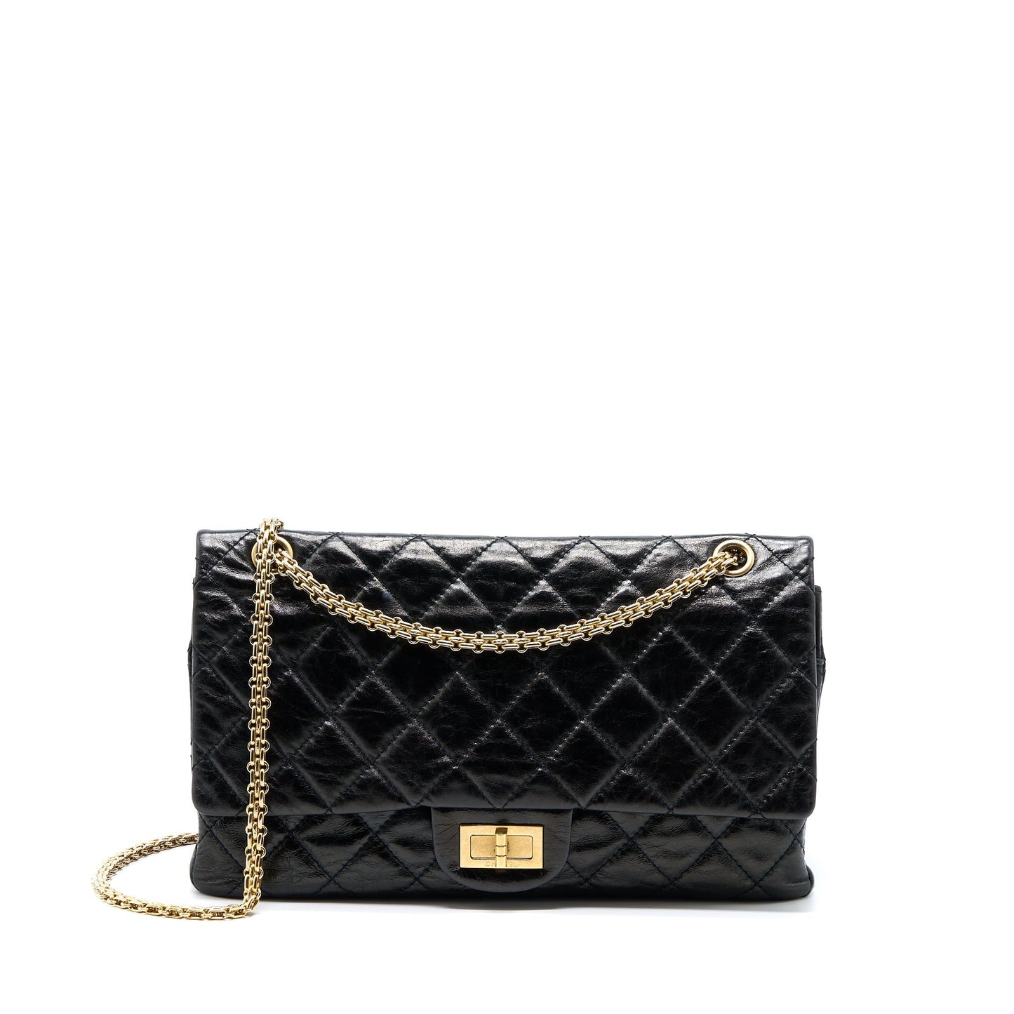 Chanel 2.55 Reissue 227 Shiny Aged Calfskin Black Handbag