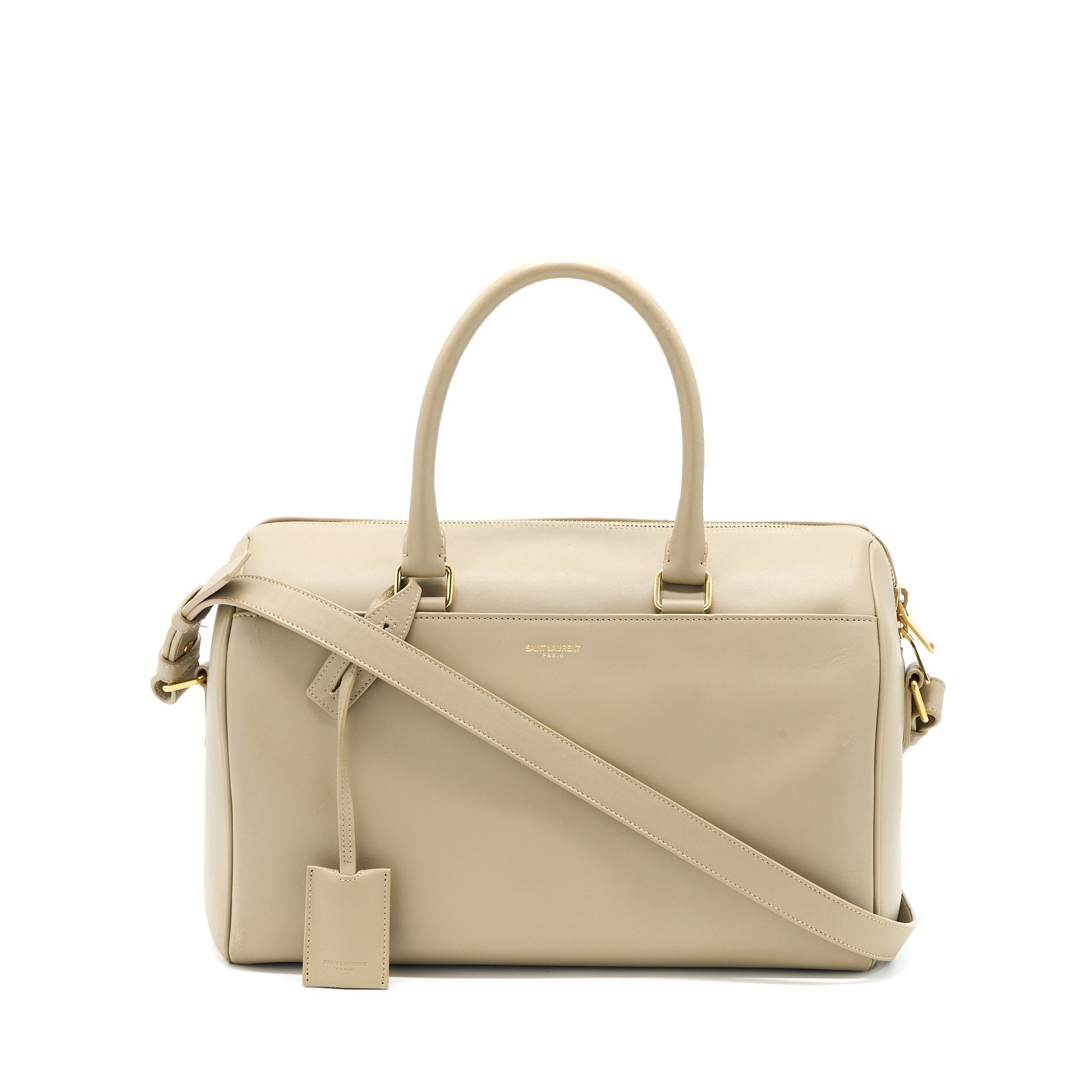 YSL Saint Laurent Saint Laurent Duffle Purse Calfskin Light Grey Travel Bag