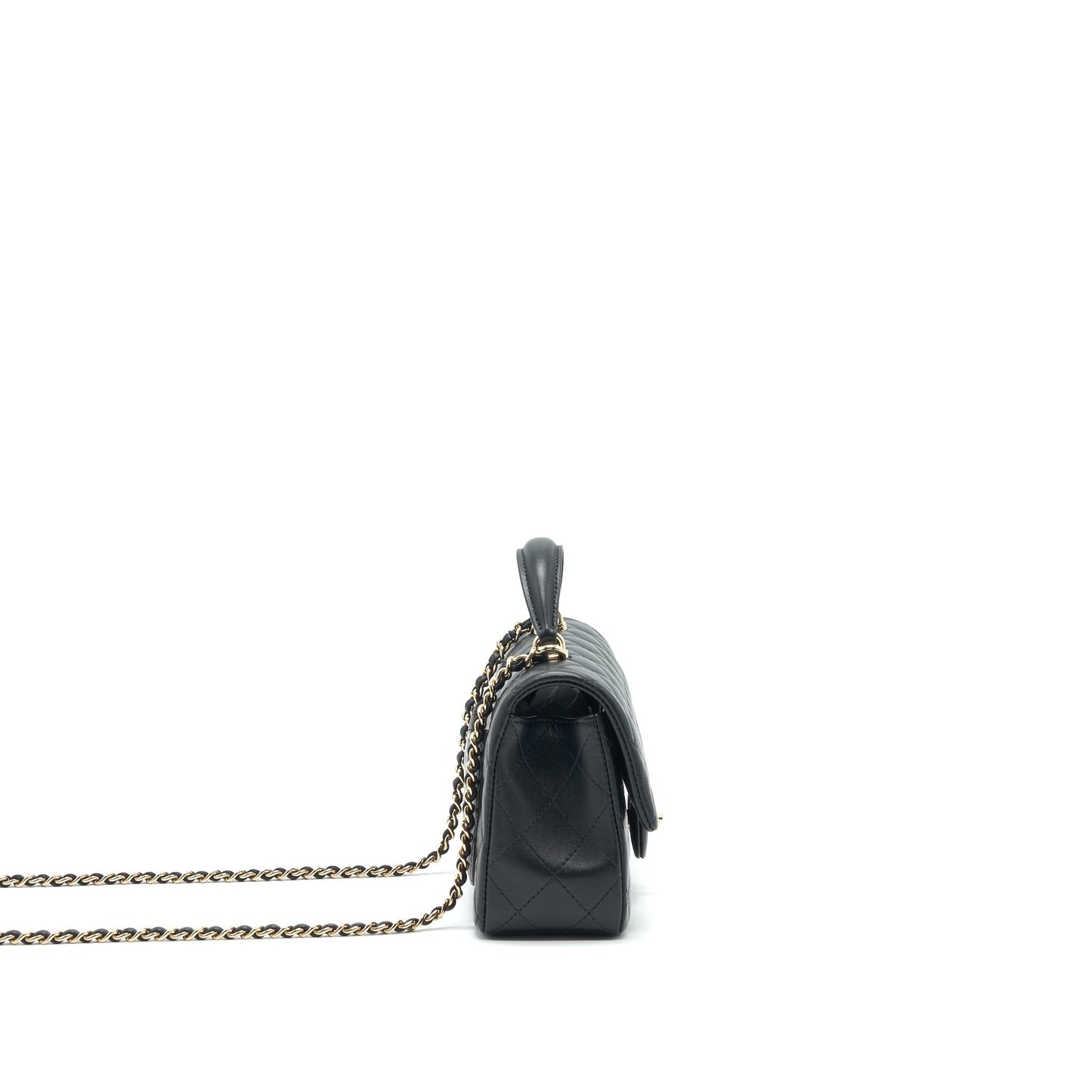 Chanel 21K Top Handle Rectangular Flap GHW Black Shoulder Bag Ghw 1