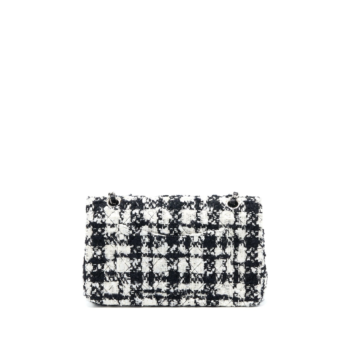 Chanel Classic Double Flap Tweed SHW Multicolour Black White Shoulder Bag